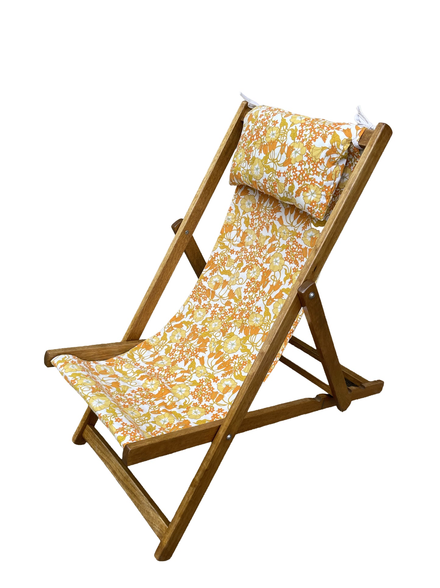 Deckchair - 70's Flowers - Yellow and orange