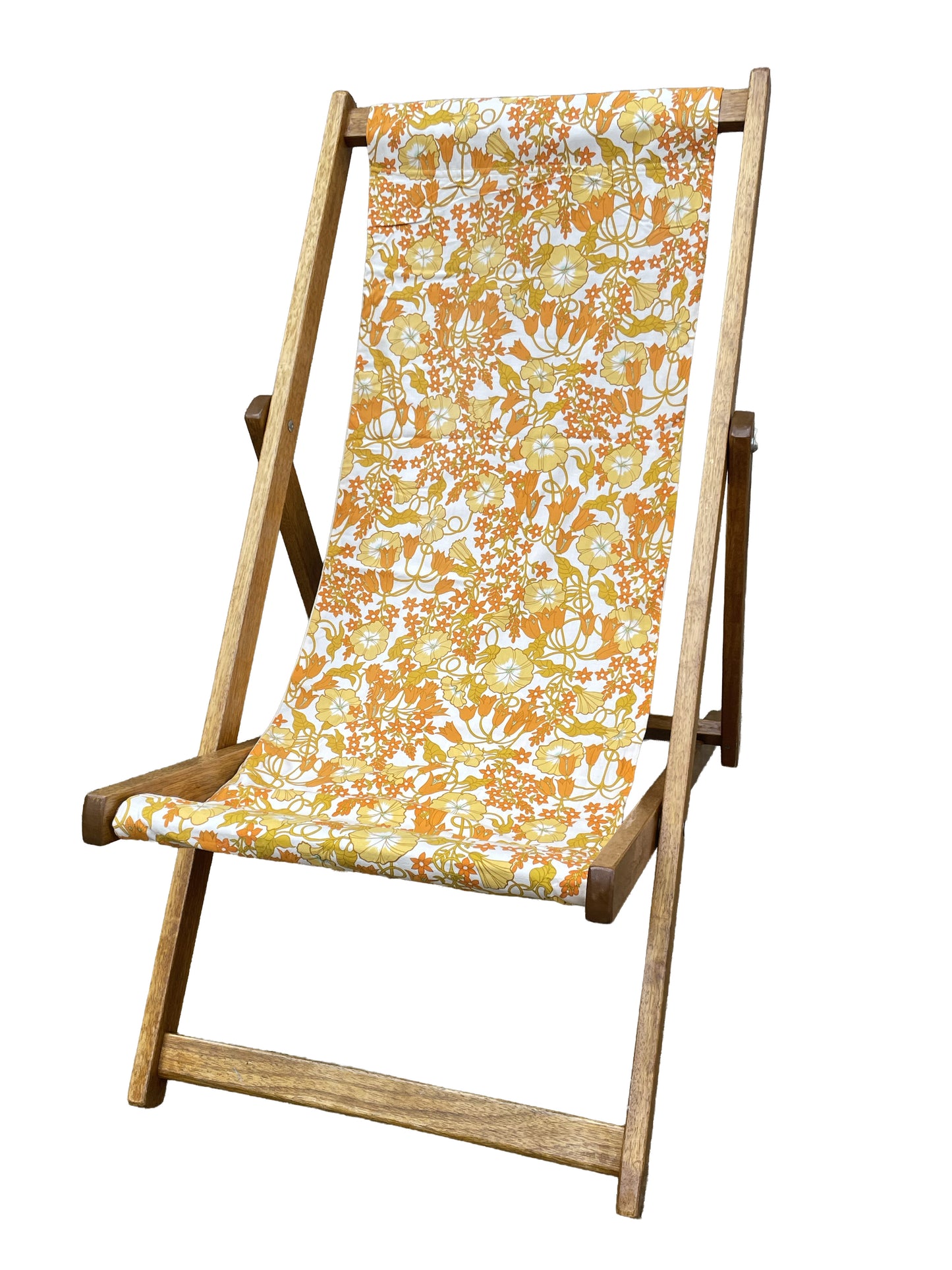 Deckchair - 70's Flowers - Yellow and orange