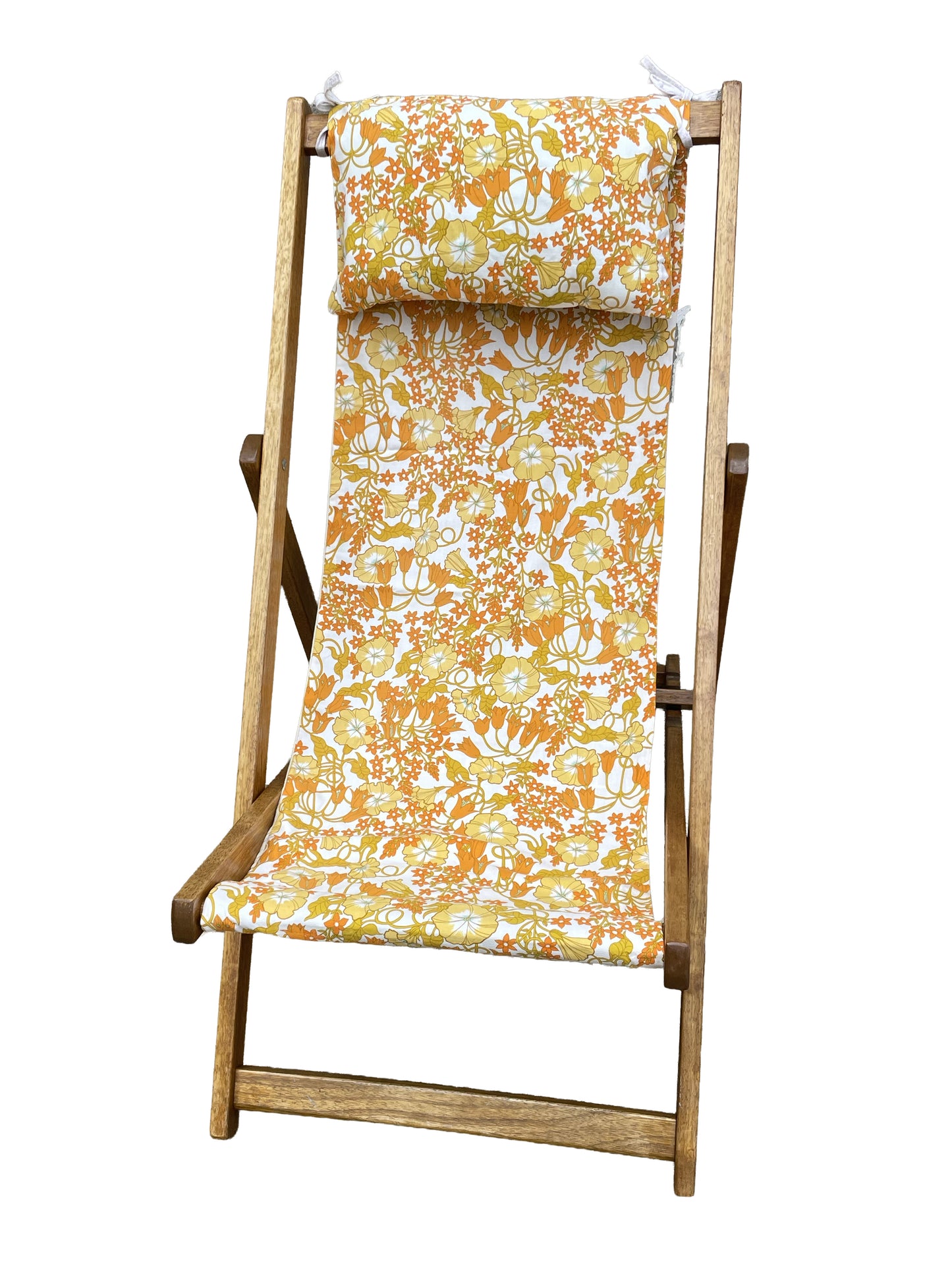 Deckchair - 70's Flowers - Yellow and orange
