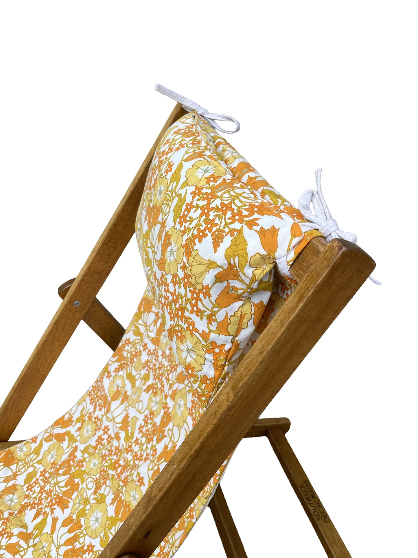 Deckchair - 70's Flowers - Yellow and orange