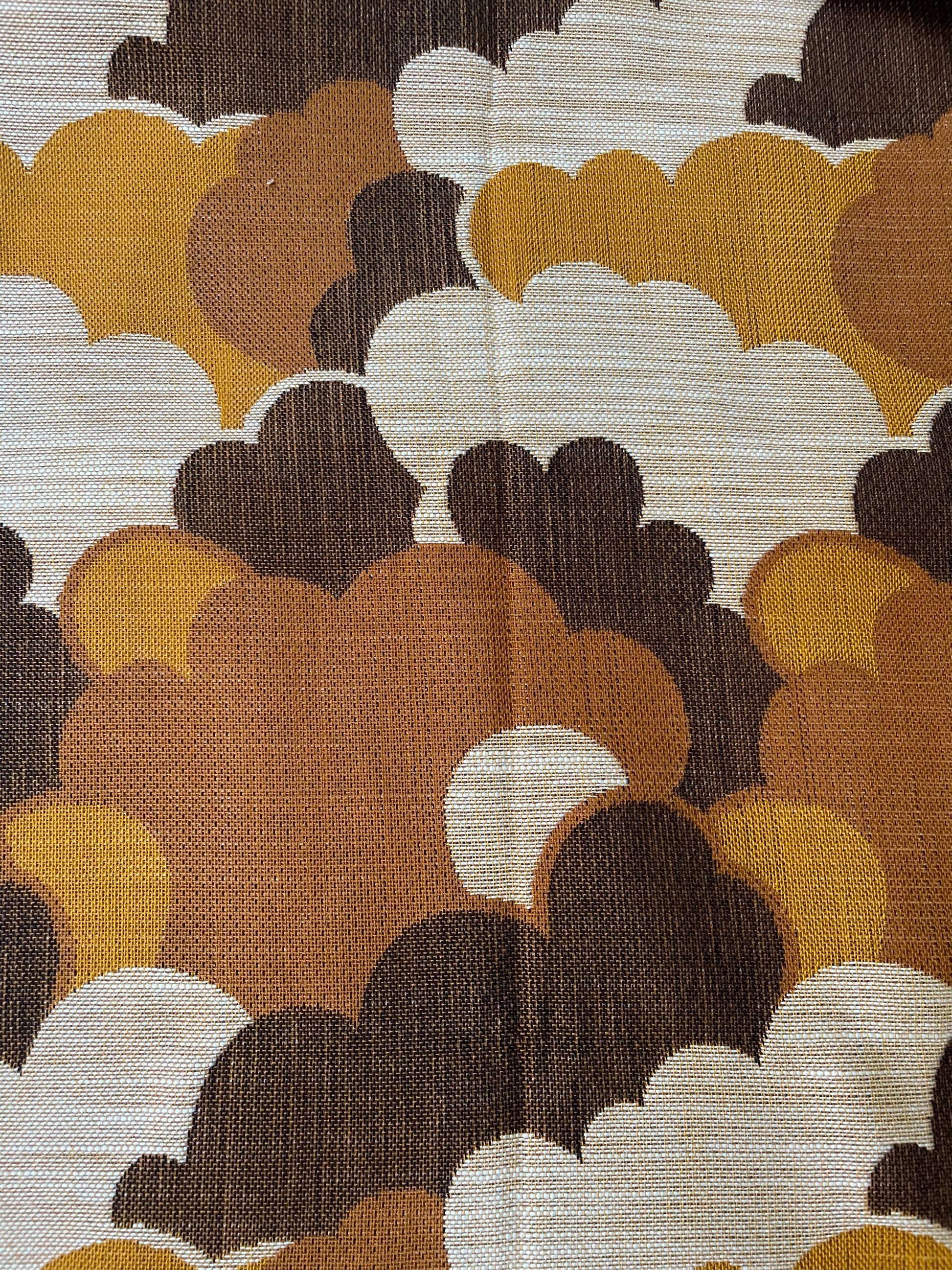 Wooden Deckchair - 1960's Clouds vintage fabric sling - Browns