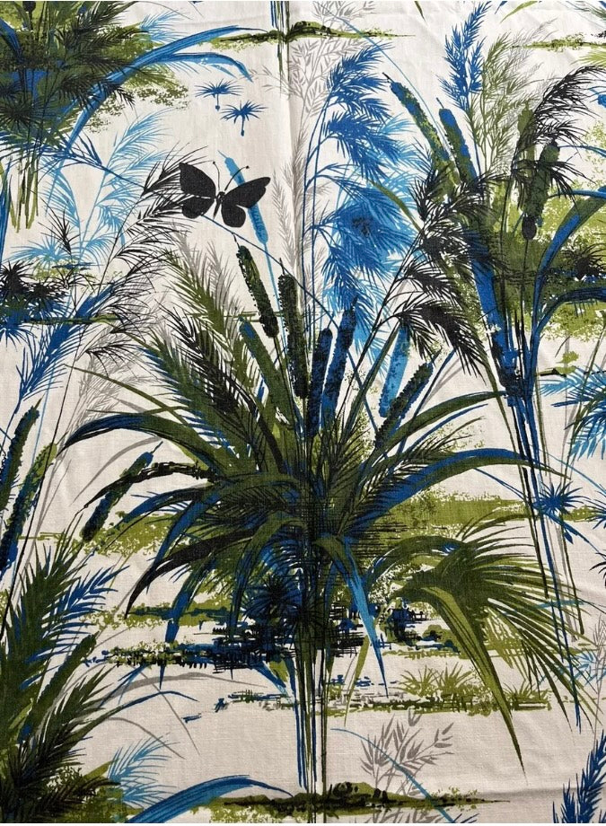 Deckchair - 1970’s Pampas Grass - Green/Blue