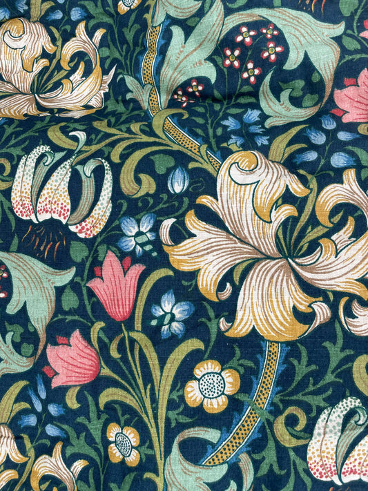 Wooden Deckchair - William Morris fabric- Blue & Green