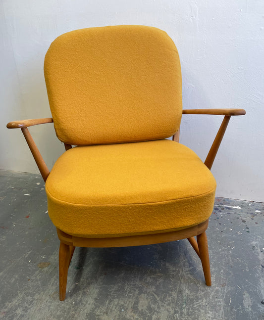 Ercol Windsor 334 Armchair - Mustard Wool Covers