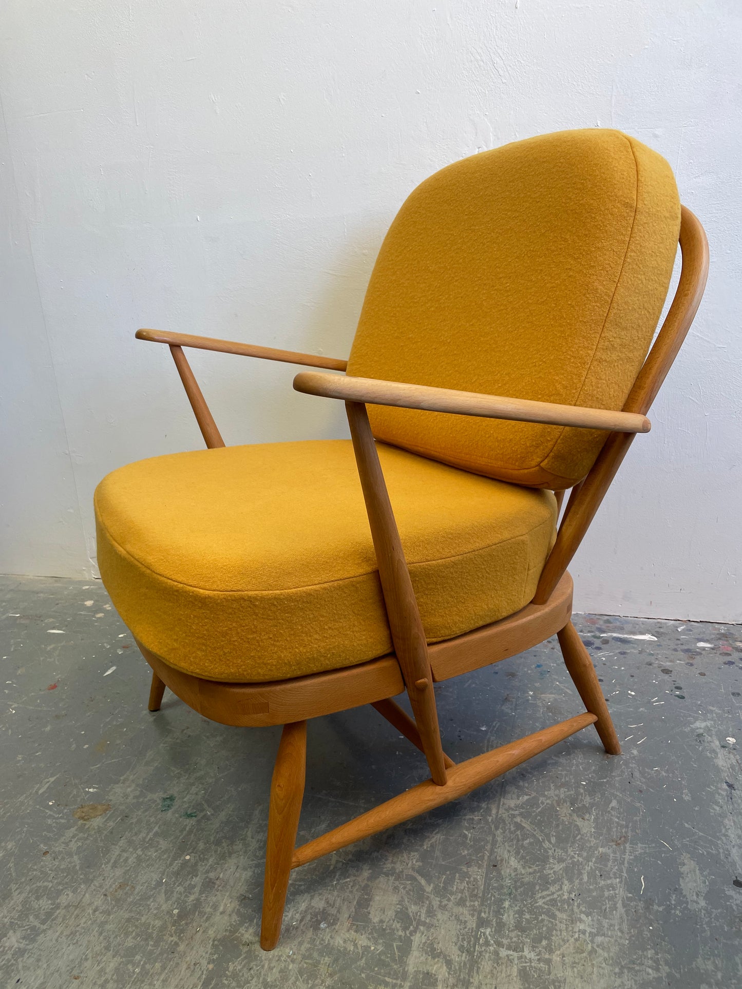 Ercol Windsor 334 Armchair - Mustard Wool Covers