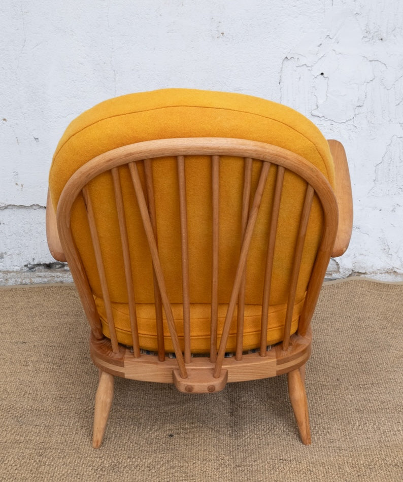 Ercol Windsor 203 Armchair - Mustard Yellow Wool Covers