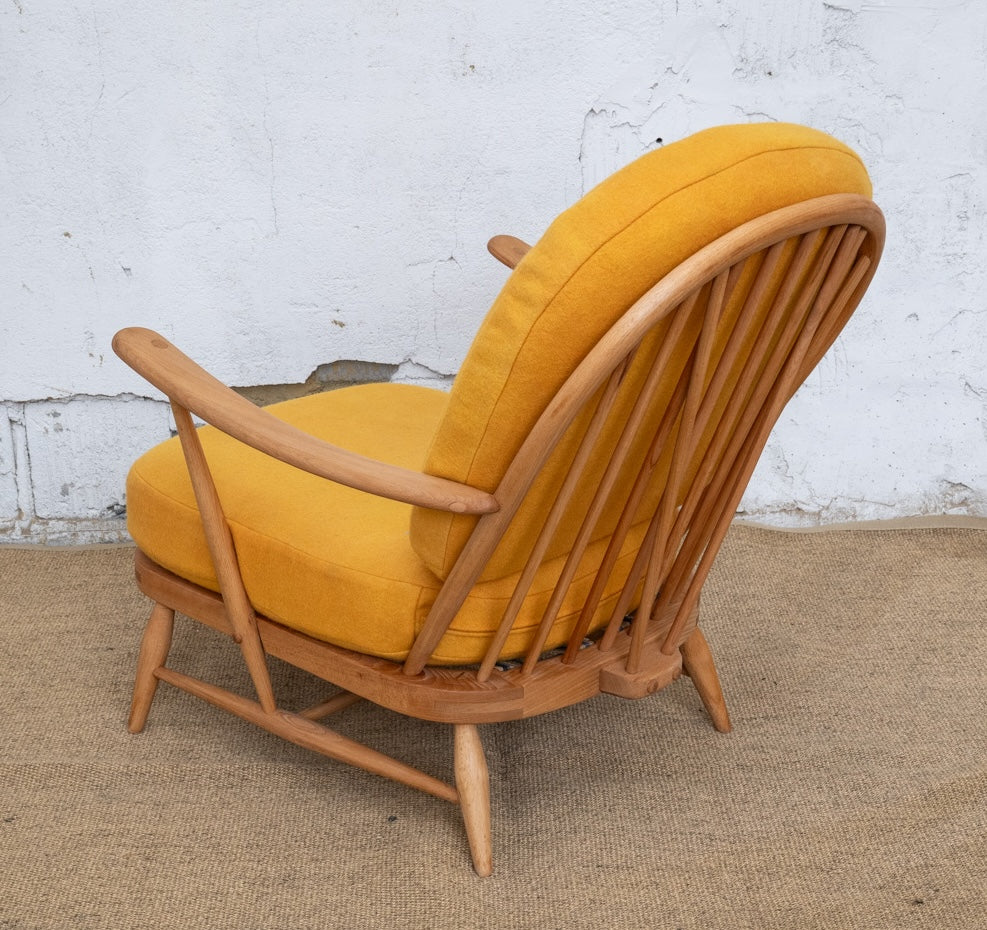 Ercol Windsor 203 Armchair - Mustard Yellow Wool Covers