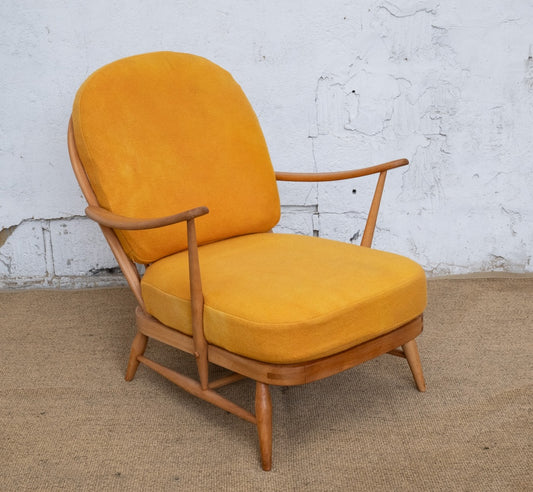 Ercol Windsor 203 Armchair - Mustard Yellow Wool Covers