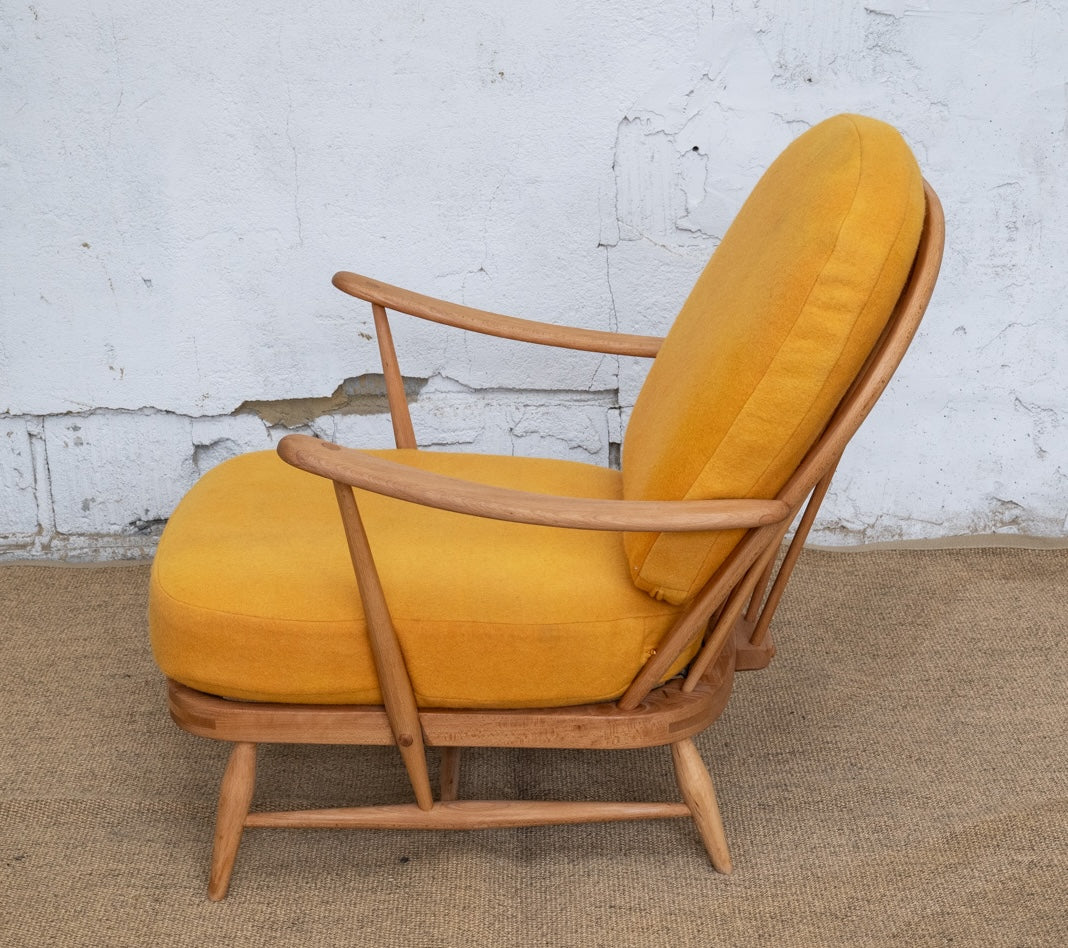 Ercol Windsor 203 Armchair - Mustard Yellow Wool Covers