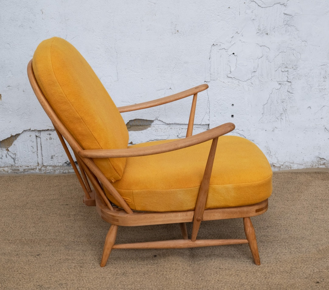 Ercol Windsor 203 Armchair - Mustard Yellow Wool Covers