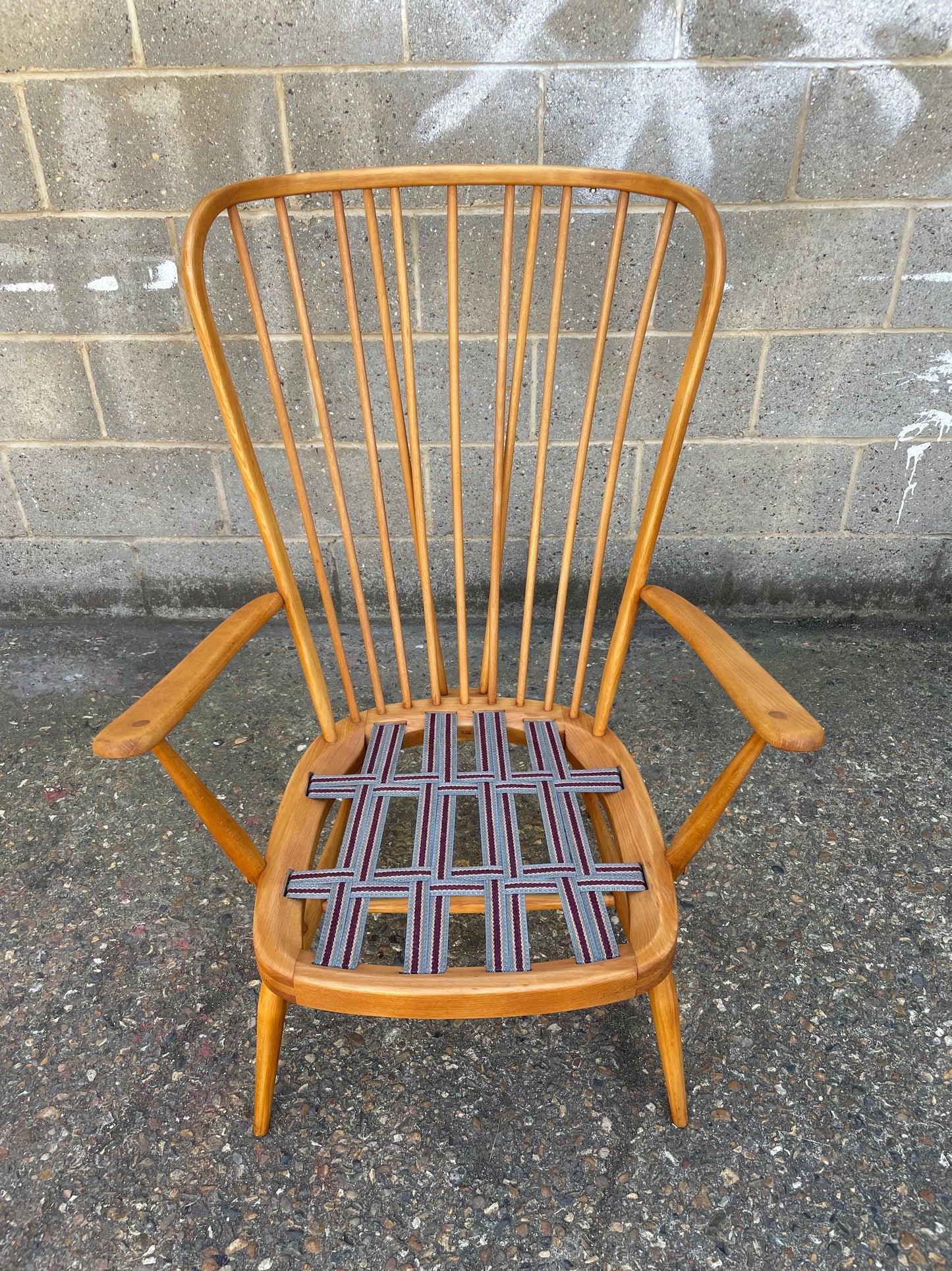 Ercol Armchair wooden fully restored with new webbing 