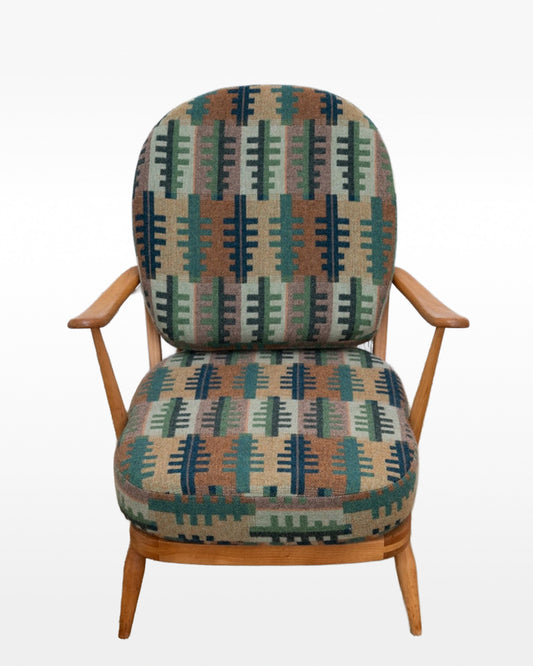 Melin Tregwynt 'Forest' Welsh Tapestry - Ercol Windsor 203 Armchair