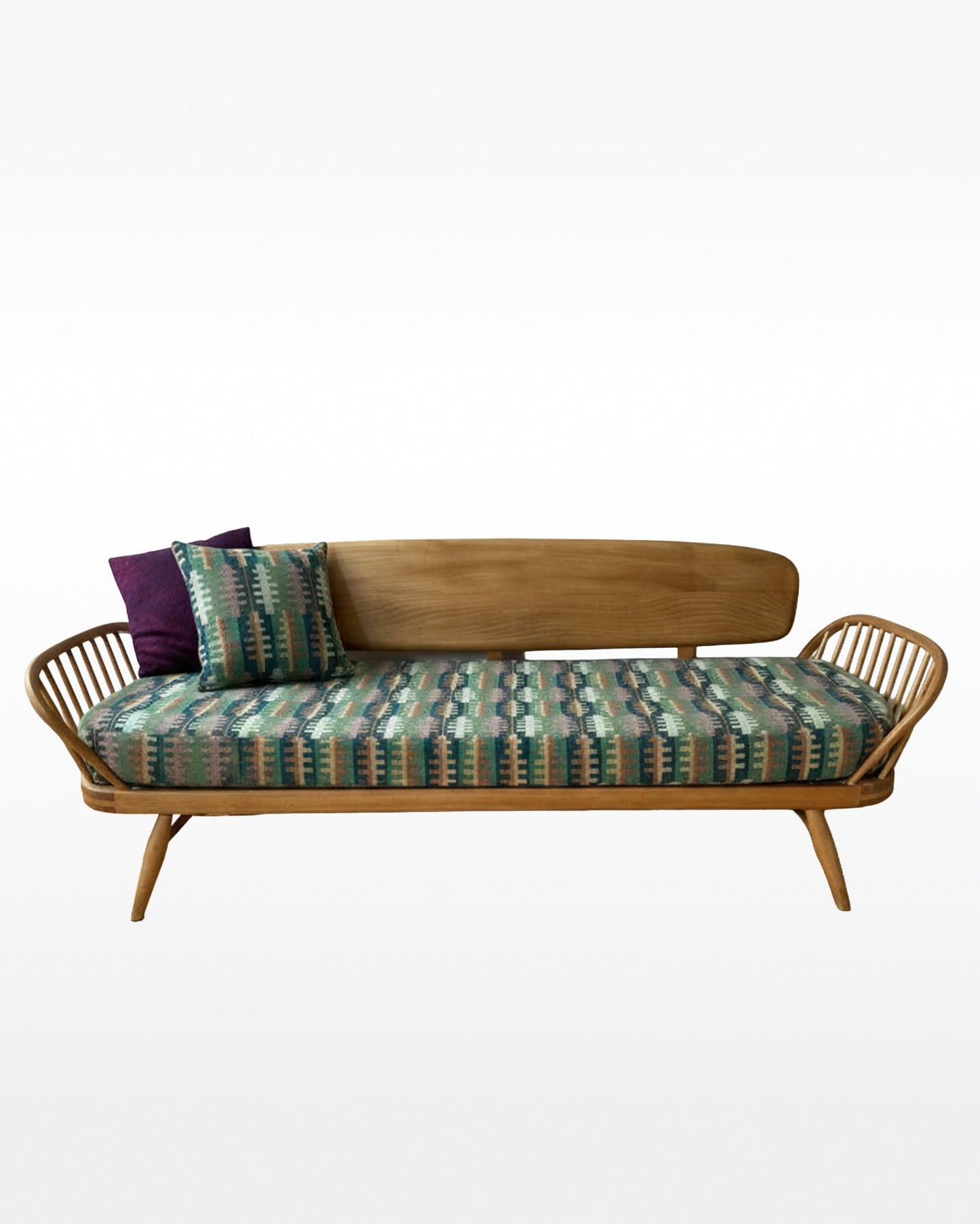 Melin Tregwynt 'Forest' Welsh Tapestry - Ercol Windsor 355 Studio Couch Daybed.