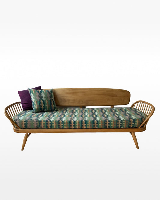 Melin Tregwynt 'Forest' Welsh Tapestry - Ercol Windsor 355 Studio Couch Daybed.