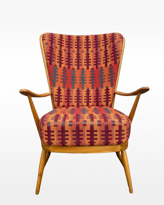 Melin Tregwynt 'Forest' Welsh Tapestry - Ercol Windsor 478 Evergreen Tall Back Chair.