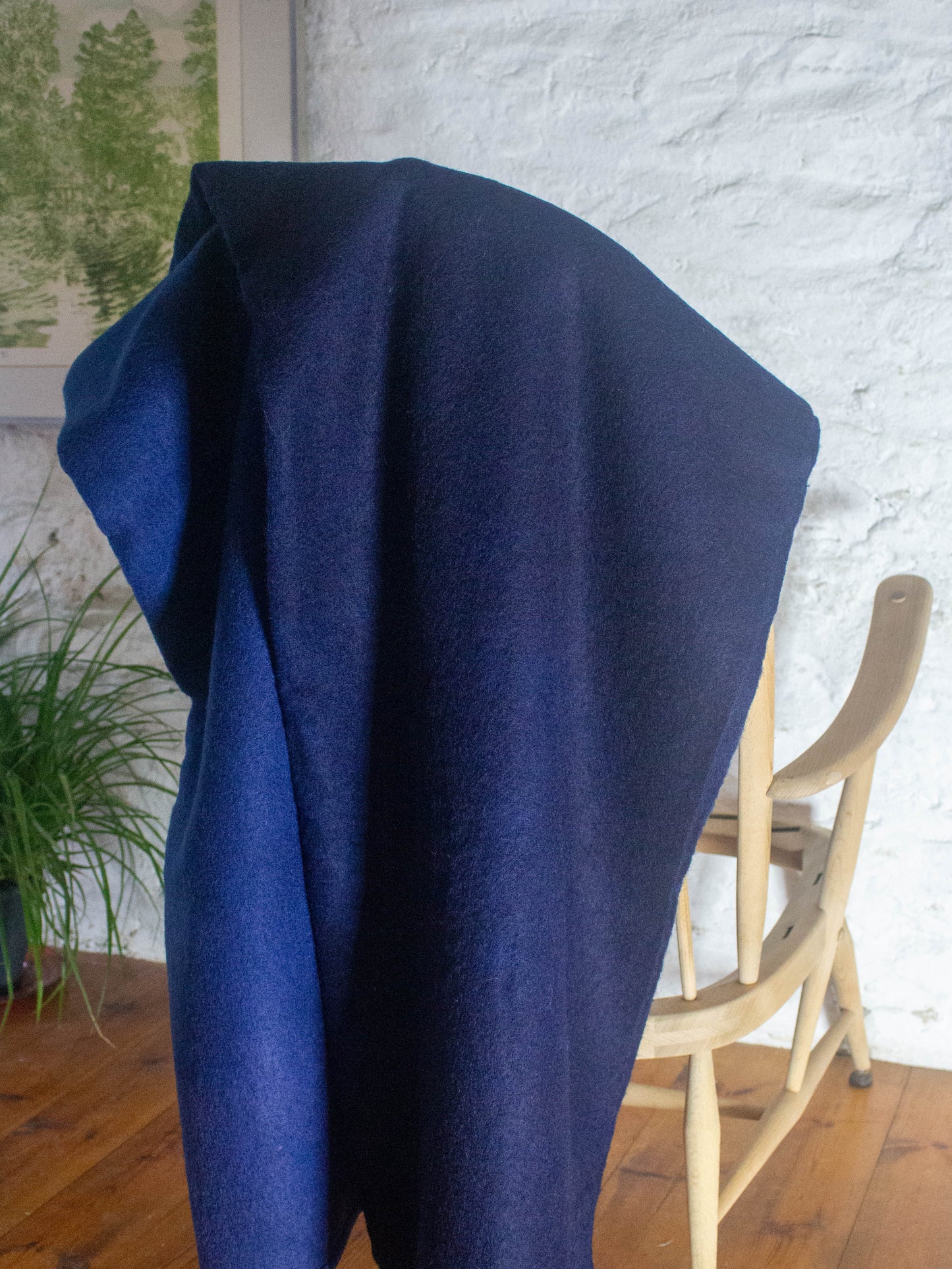 Indigo Ombre Hand-dyed Vintage Wool Blanket - Double
