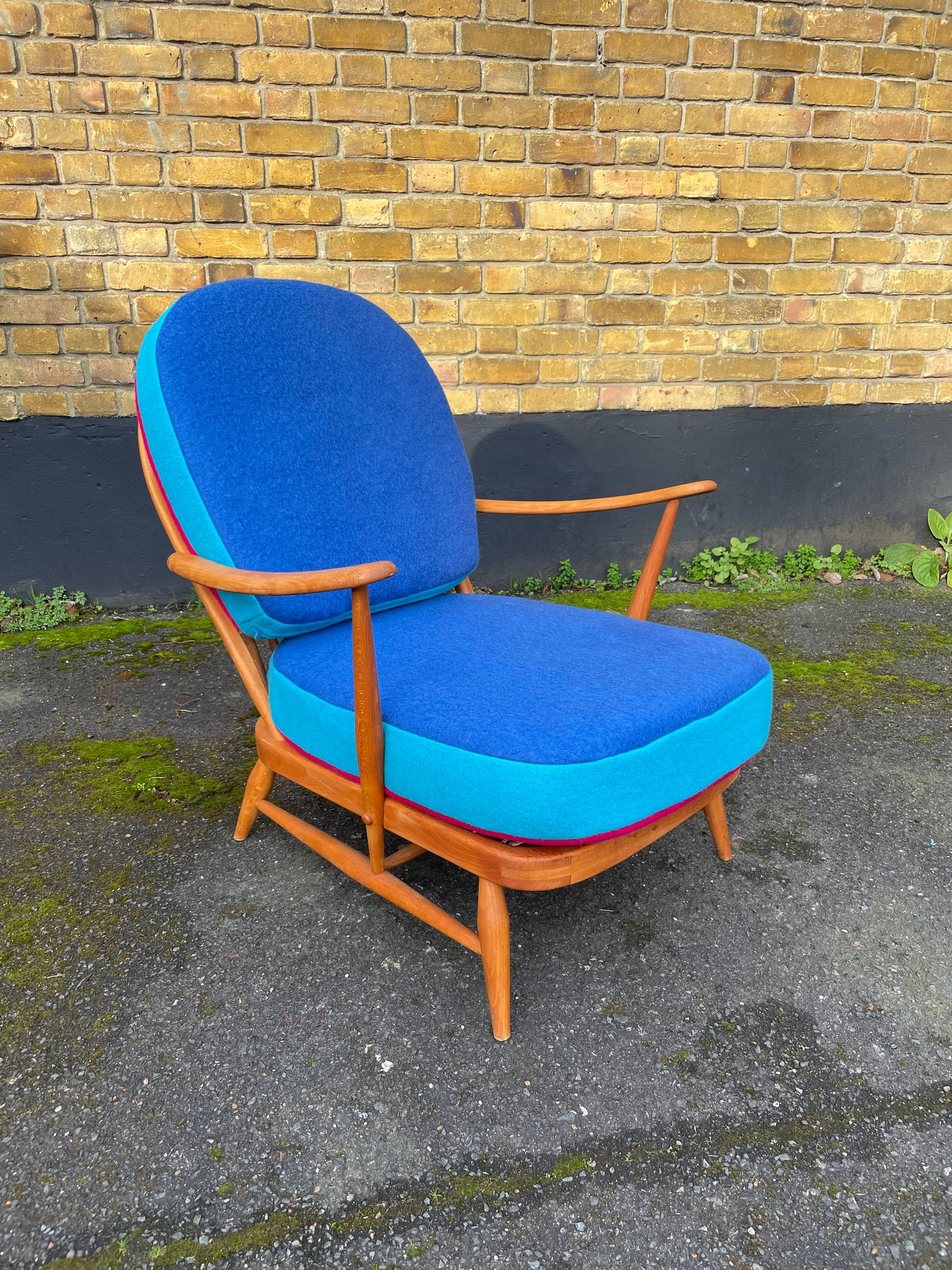 Electric Blue / Hot Pink / Turquoise - Trio Colour Block - Ercol Windsor 203 Armchair