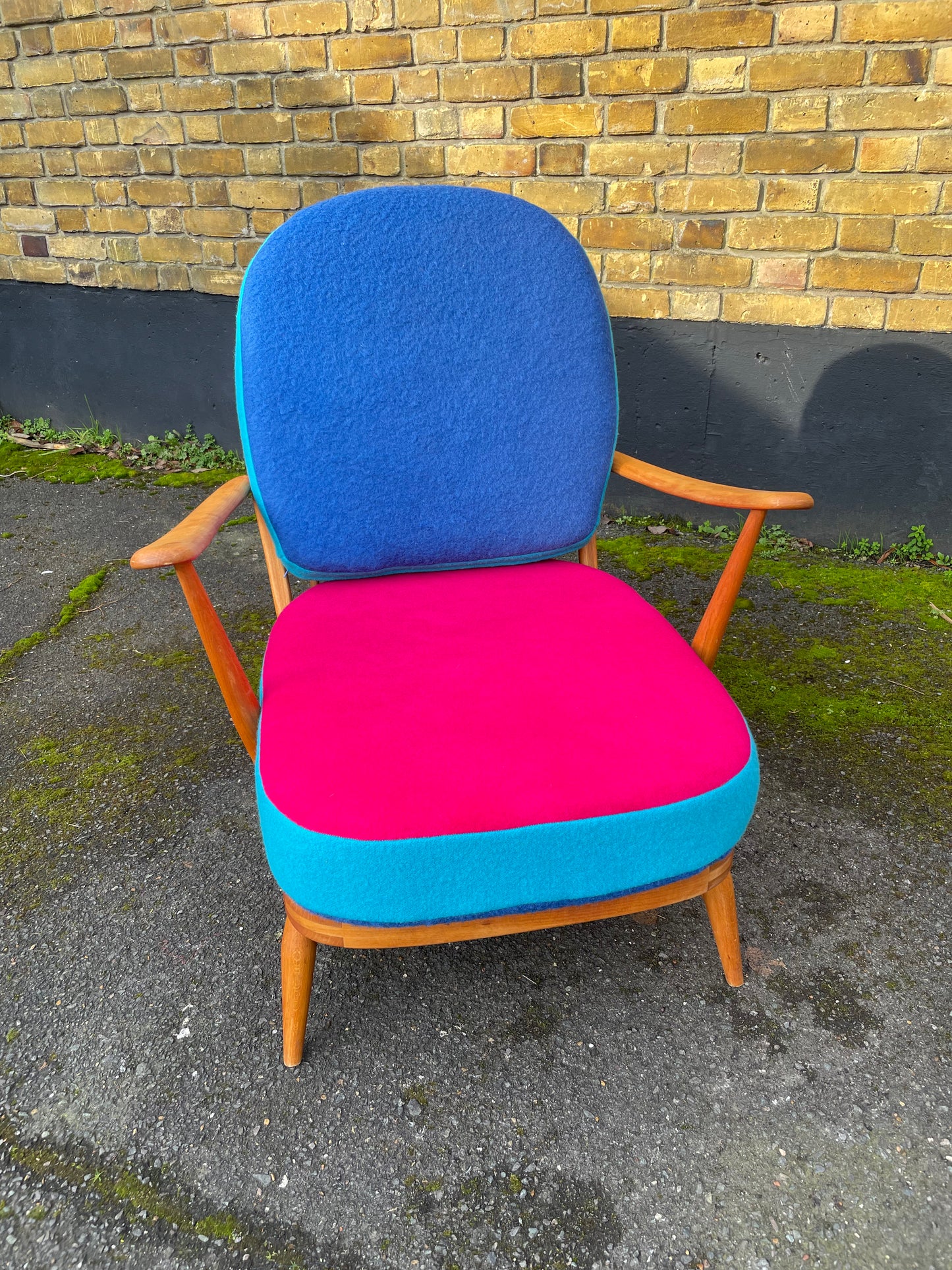 Electric Blue / Hot Pink / Turquoise - Trio Colour Block - Ercol Windsor 203 Armchair