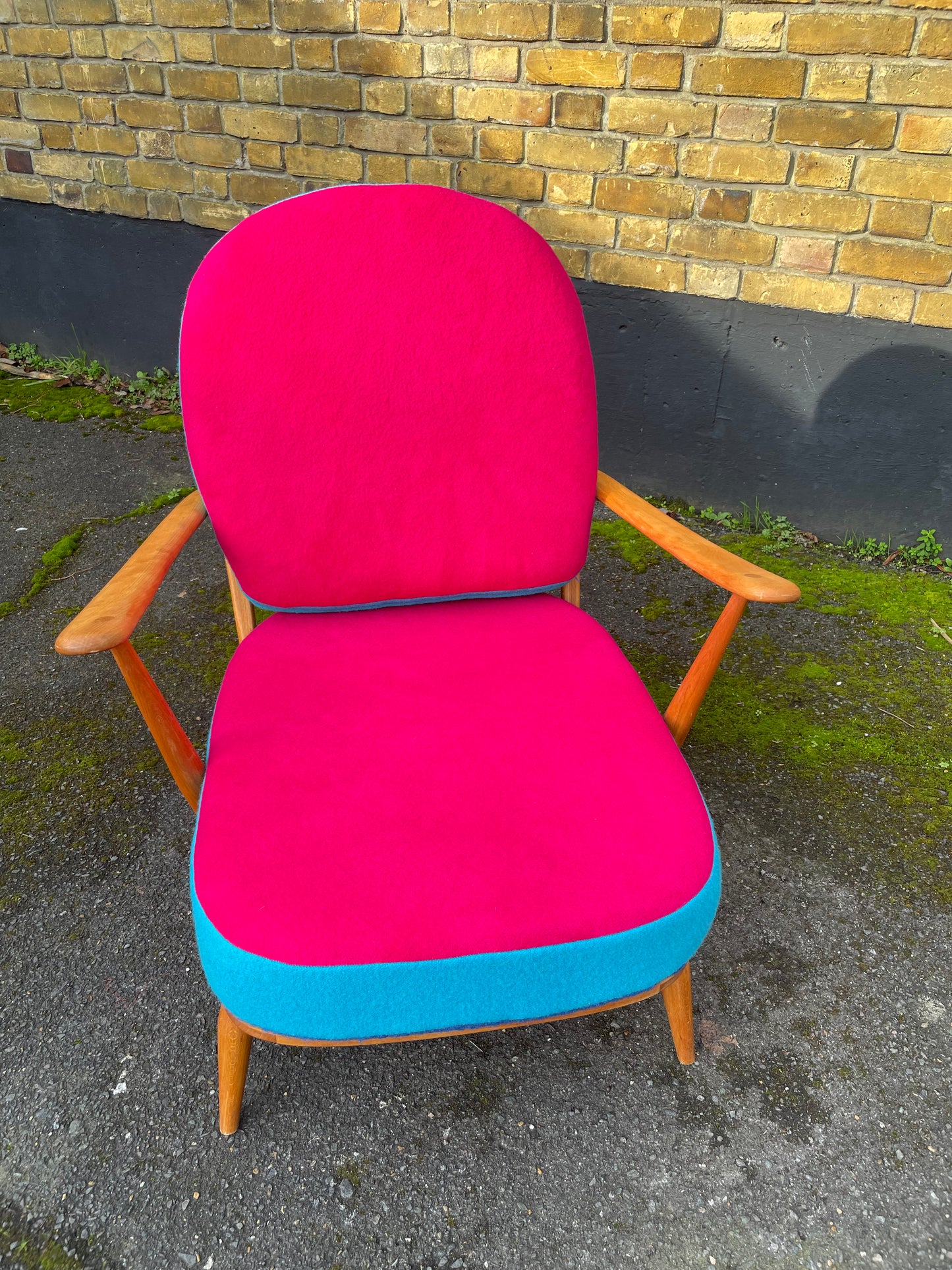 Electric Blue / Hot Pink / Turquoise - Trio Colour Block - Ercol Windsor 203 Armchair