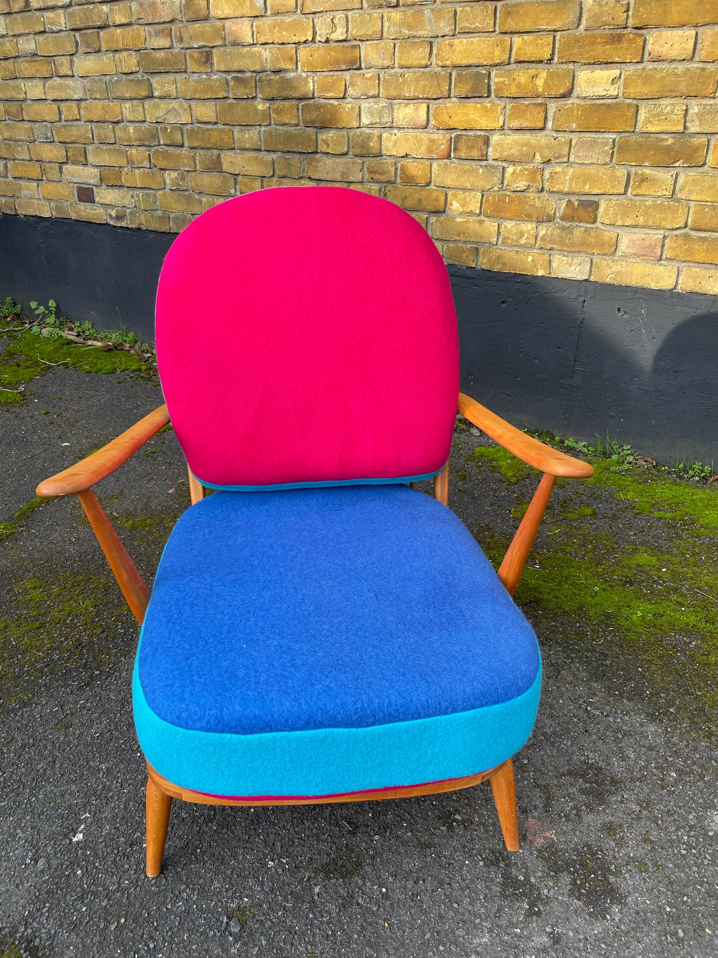 Electric Blue / Hot Pink / Turquoise - Trio Colour Block - Ercol Windsor 203 Armchair