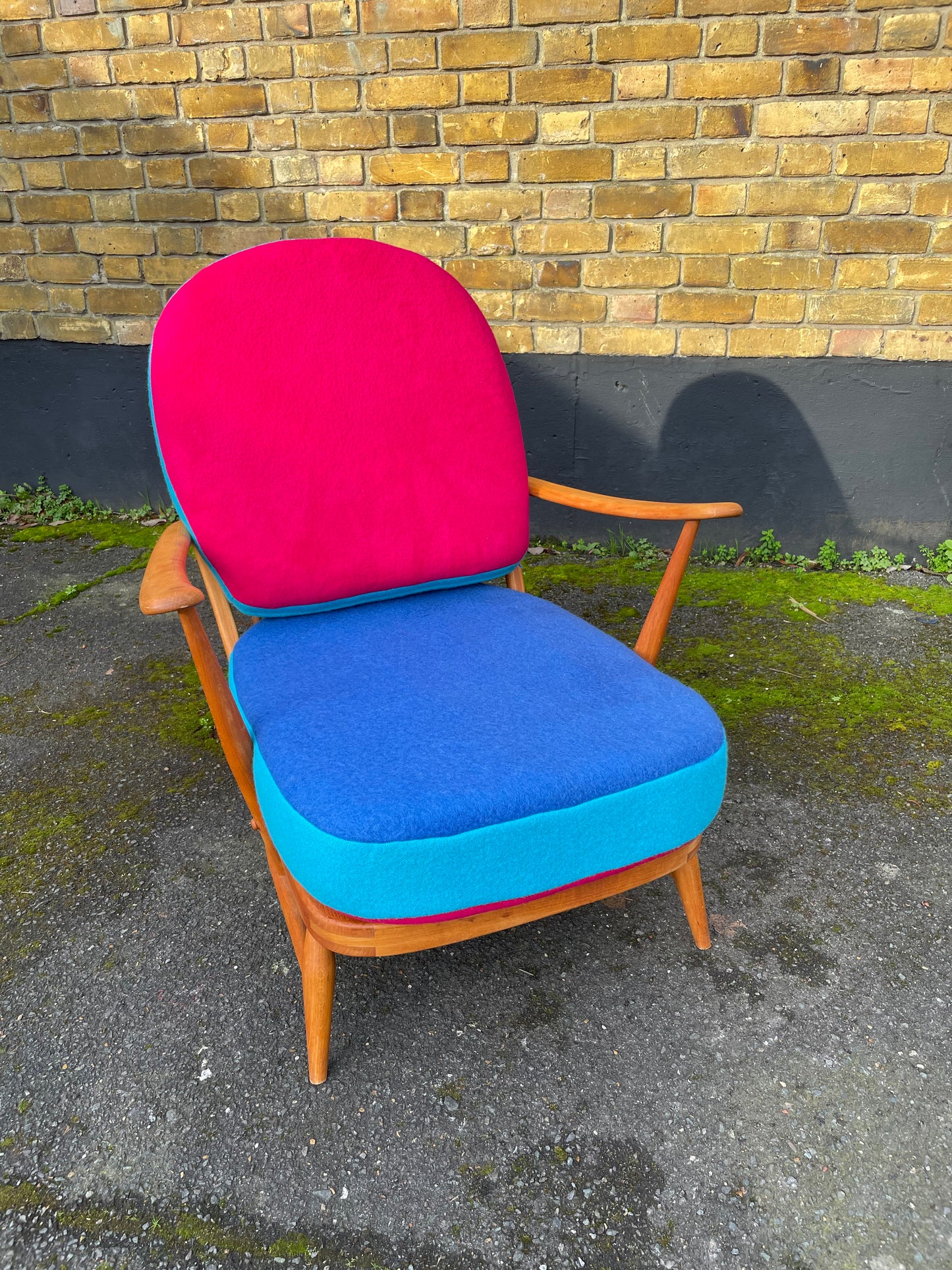 Electric Blue / Hot Pink / Turquoise - Trio Colour Block - Ercol Windsor 203 Armchair