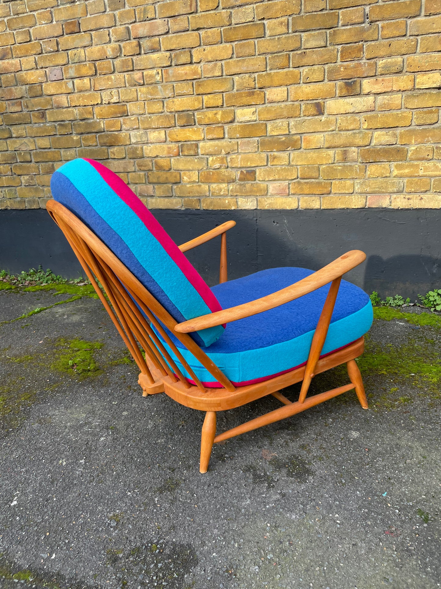 Electric Blue / Hot Pink / Turquoise - Trio Colour Block - Ercol Windsor 203 Armchair
