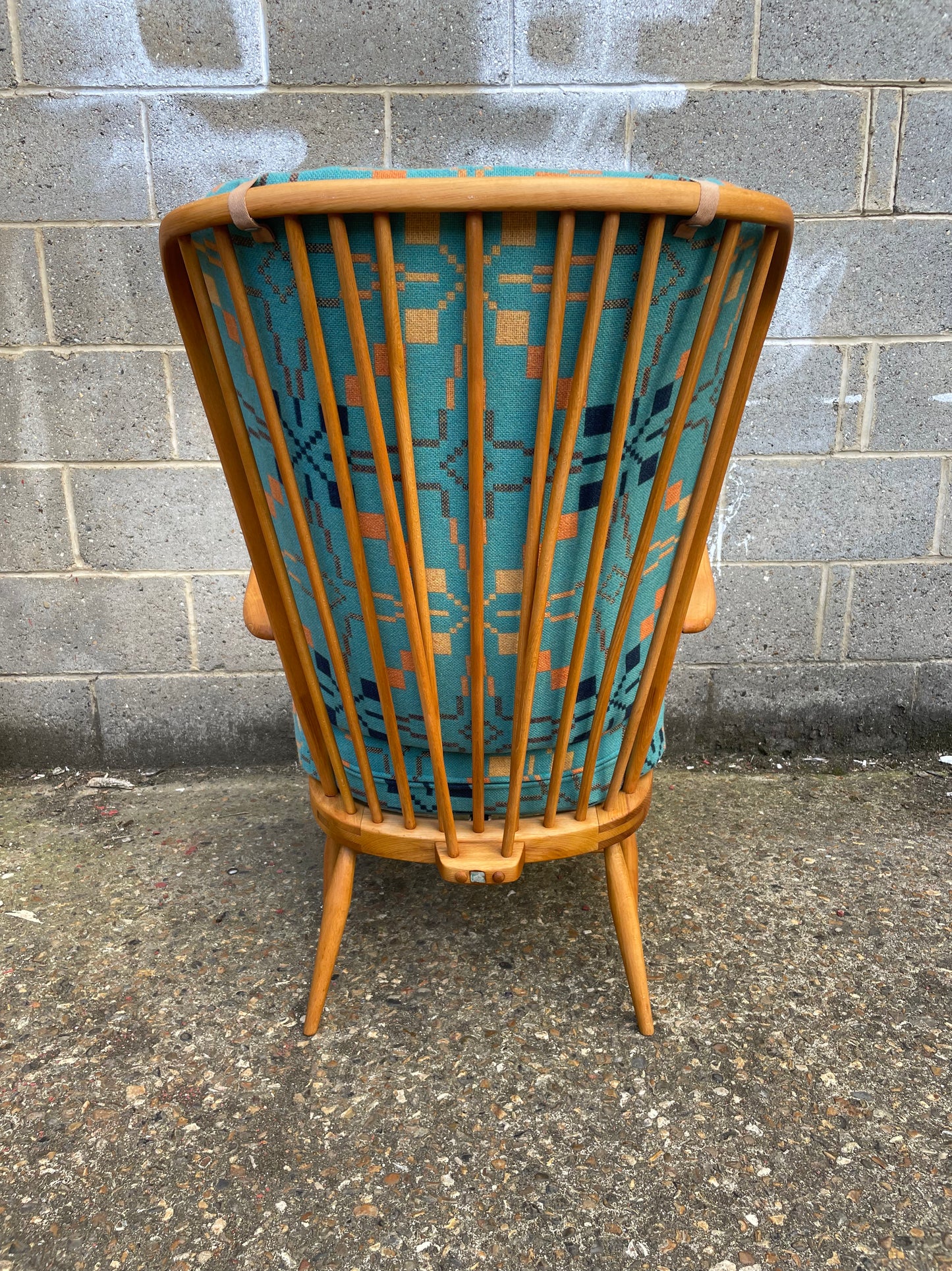 Melin Tregwynt - Vintage Star - Welsh Tapestry- Ercol 478 Evergreen Tall Back Chair.
