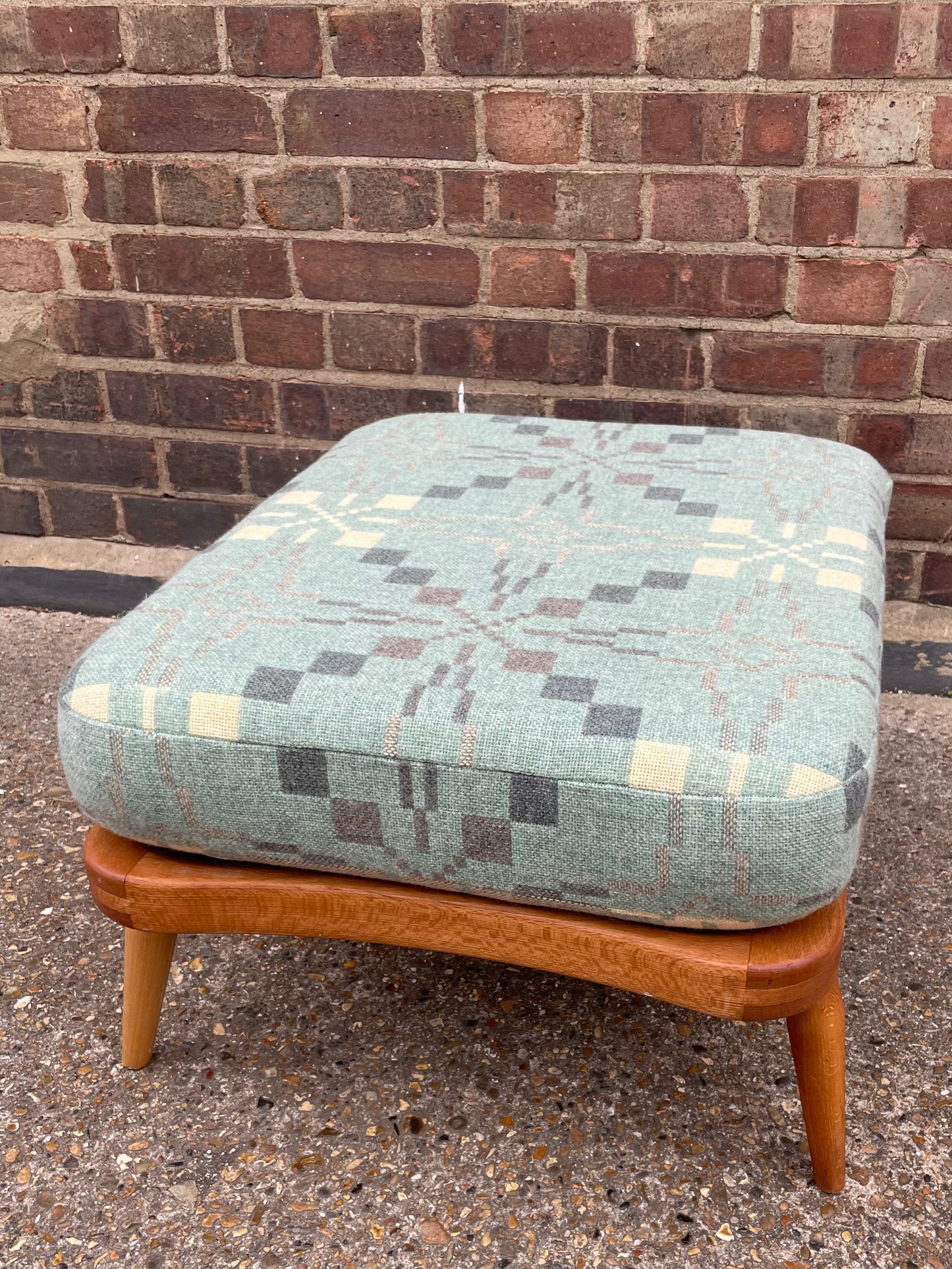 Melin Tregwynt - Vintage Star - Welsh Tapestry - Ercol Windsor 341 Footstool