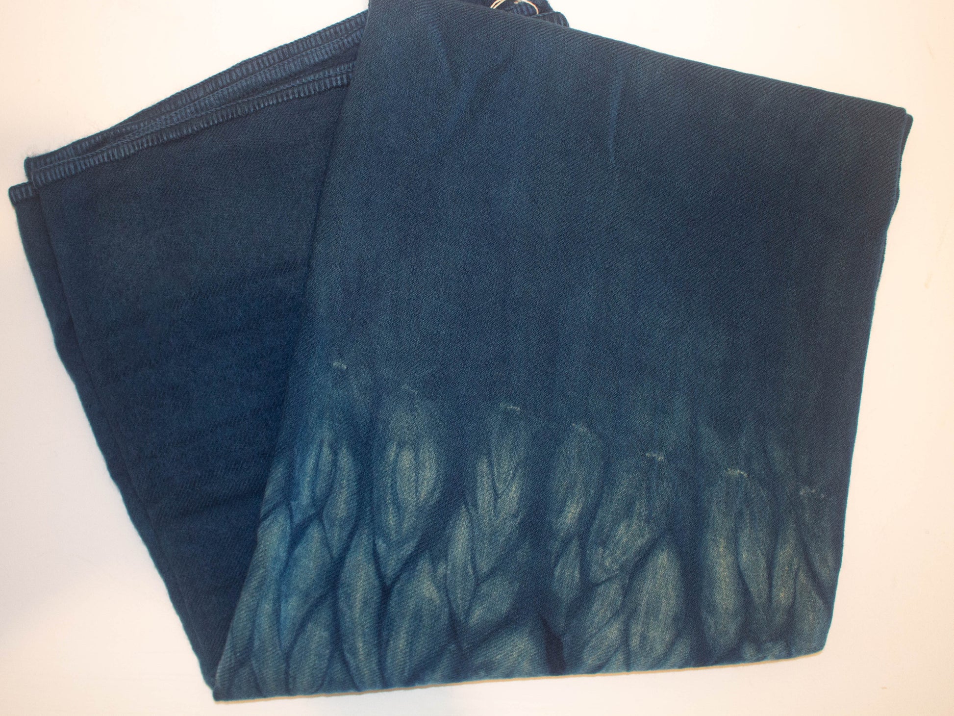 Indigo Shibori Hand-dyed Vintage Wool Blanket - Double