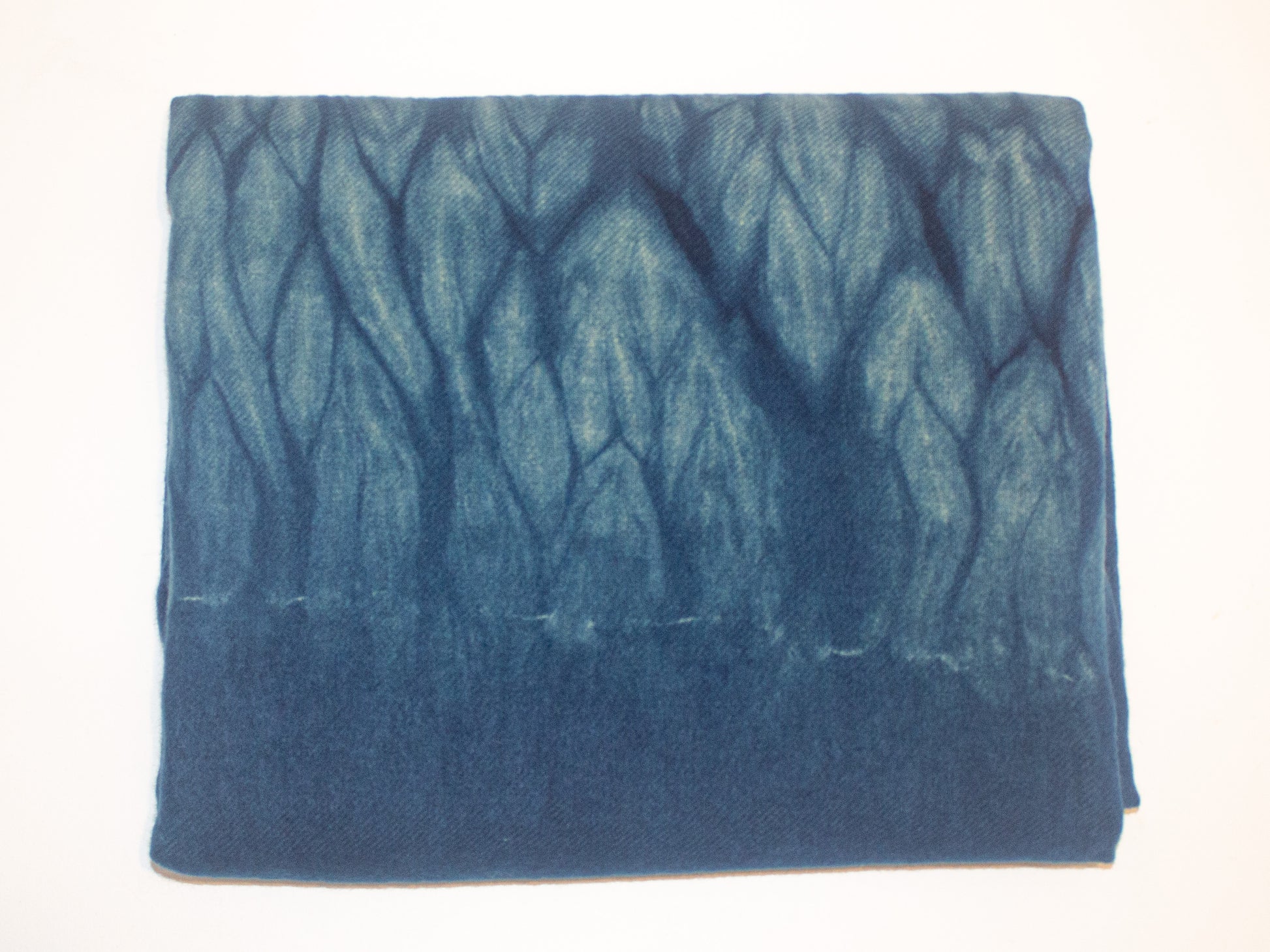 Indigo Shibori Hand-dyed Vintage Wool Blanket - Double