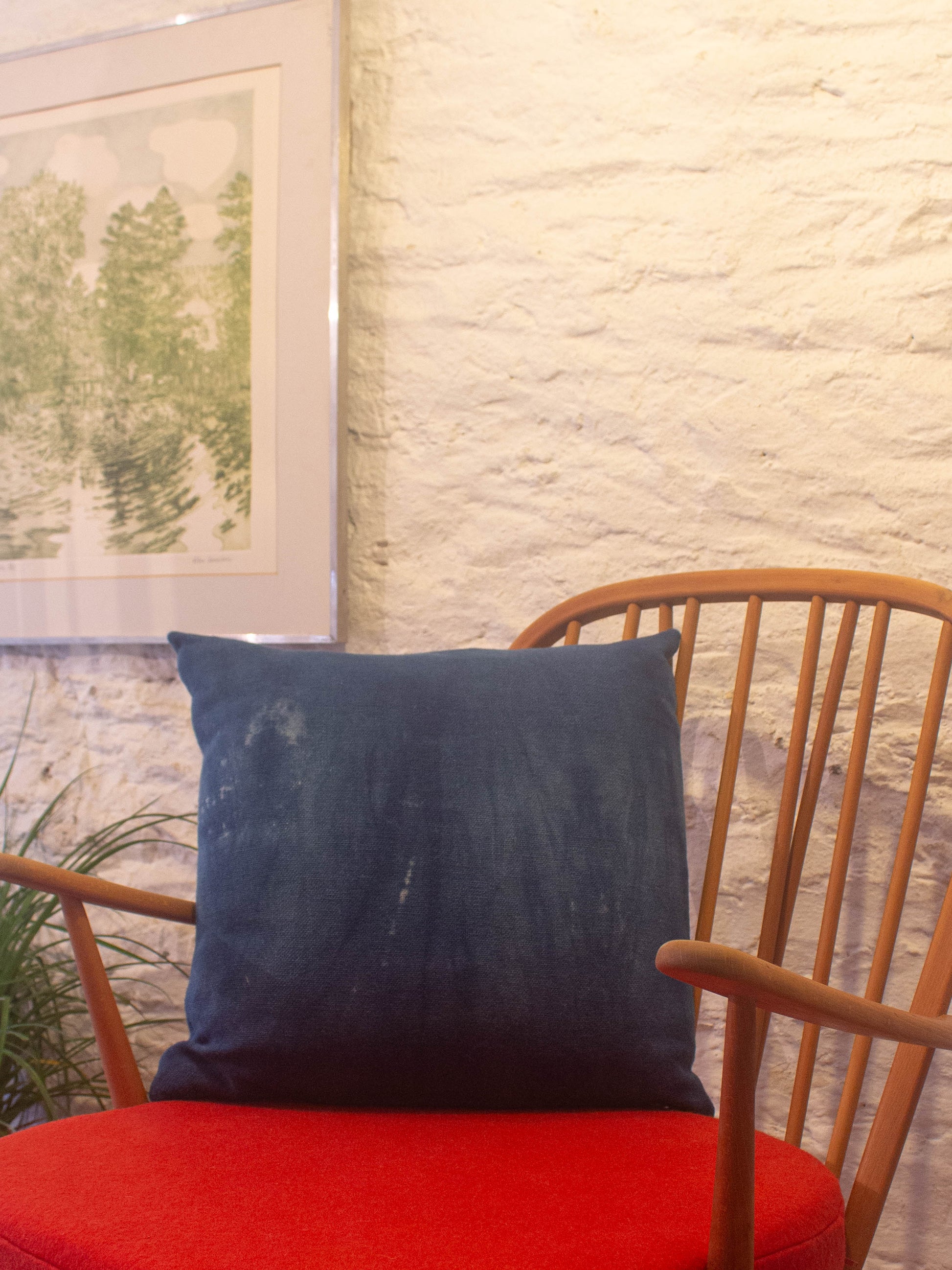Large Cushion - Hand-dyed Vintage Wool - Indigo