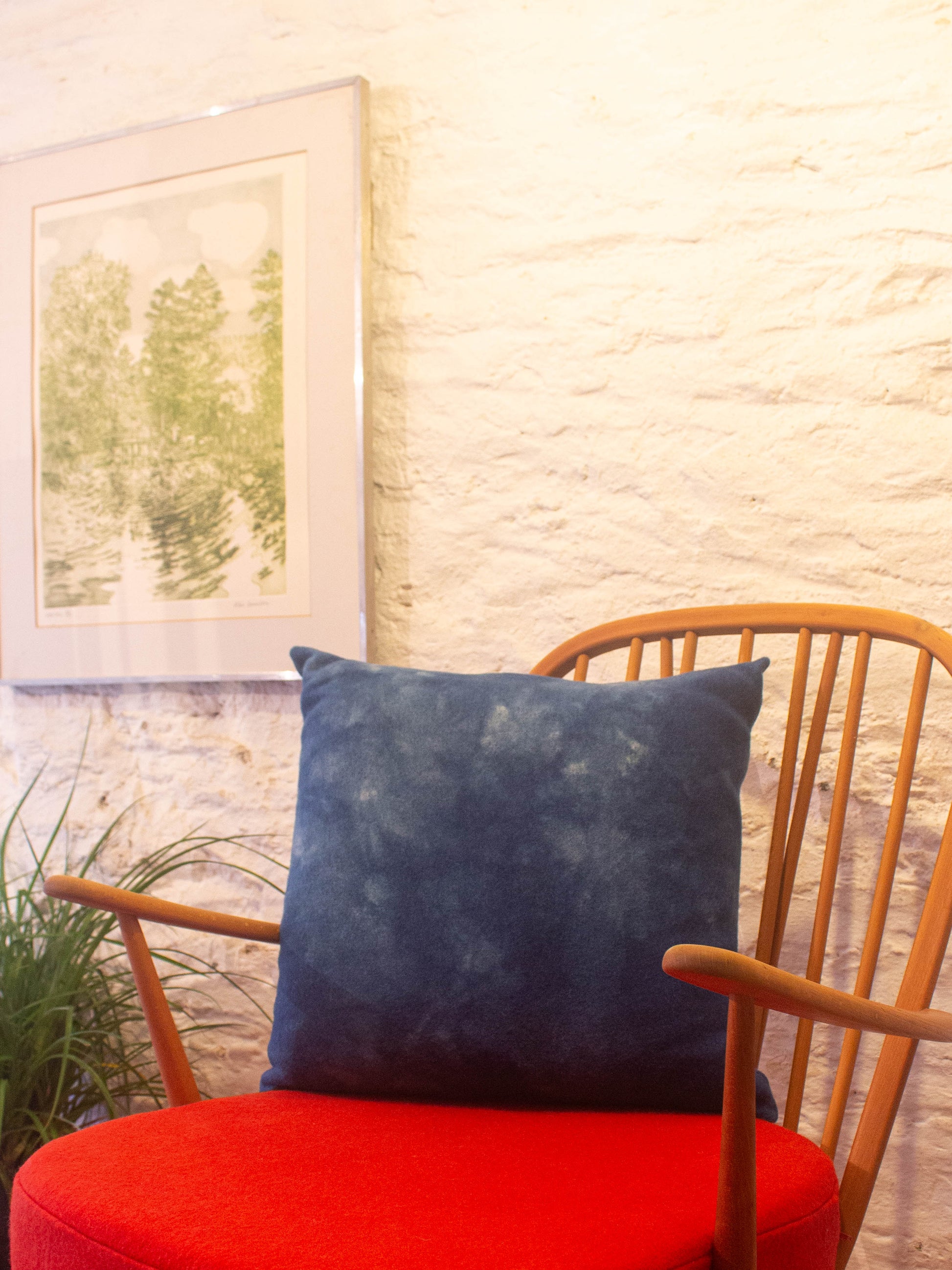 Large Cushion - Hand-dyed Vintage Wool - Indigo