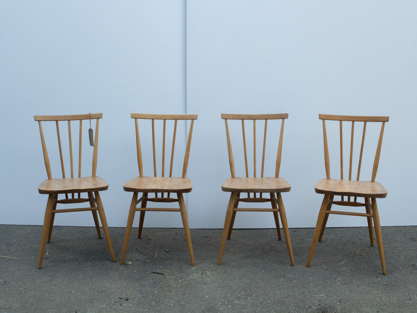 Ercol Windsor 391 Stick Back Kitchen Dining Chairs - Fully Restored - set of 4 - Blonde