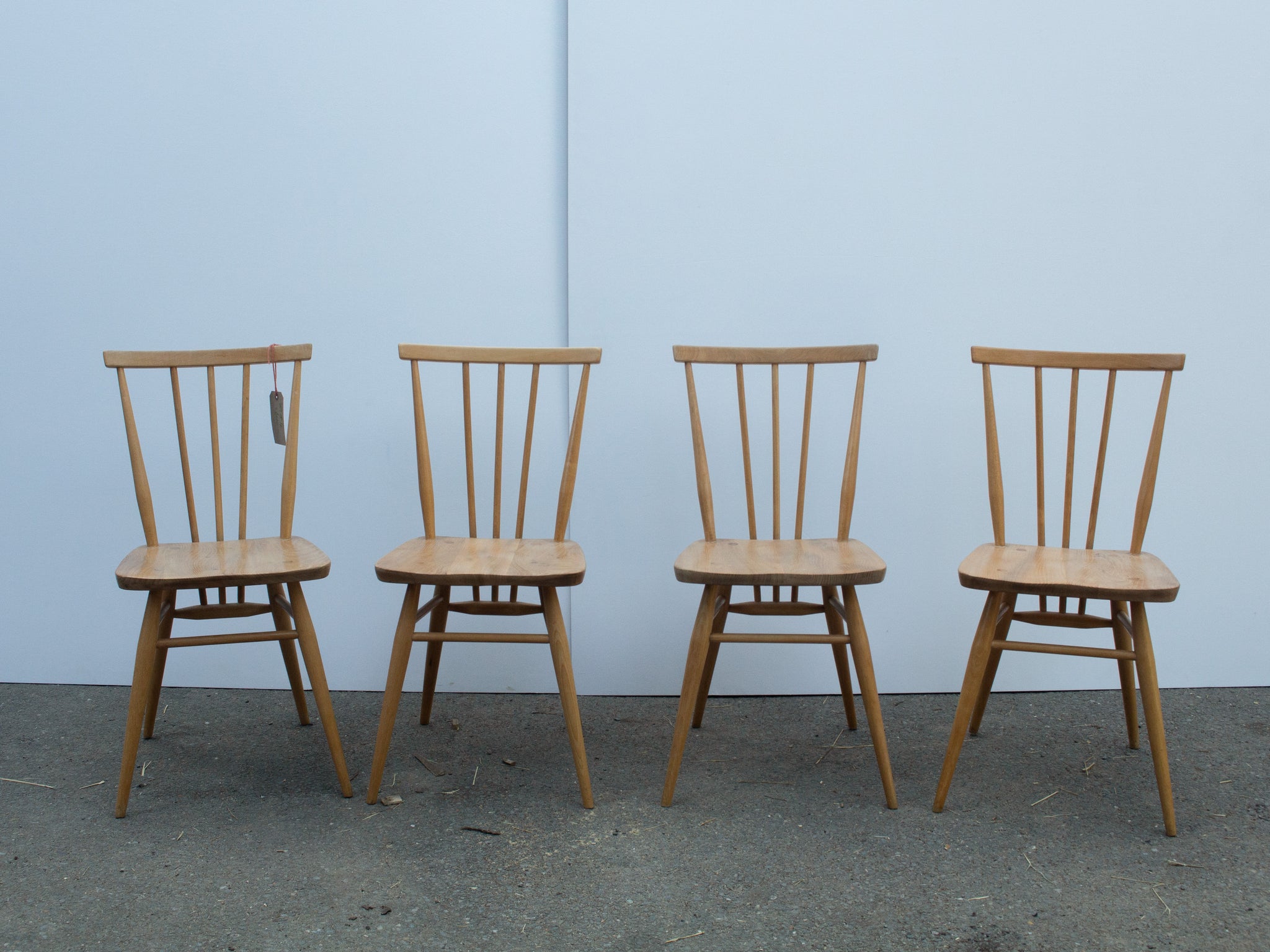 Ercol Windsor 391 Stick Back Kitchen Dining Chairs - Fully Restored - set of 4 - Blonde
