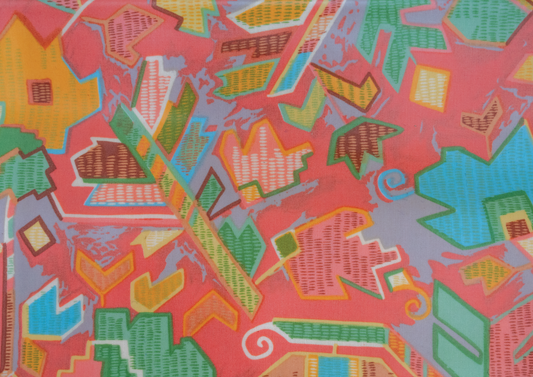 Oil Cloth Tablecloth - Pink Abstract