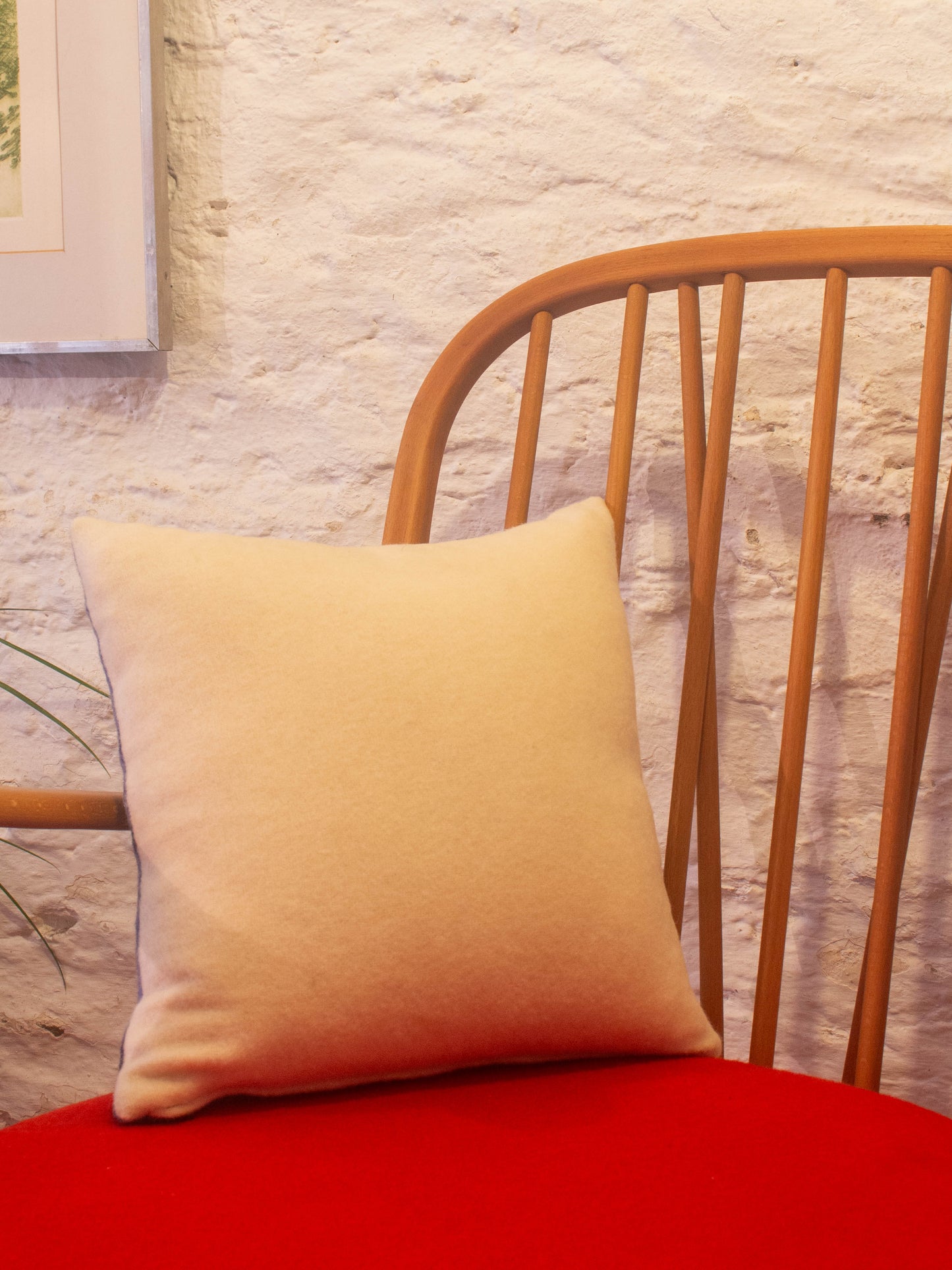 Small Cushion - Hand-painted Vintage Wool - Blue/Purple