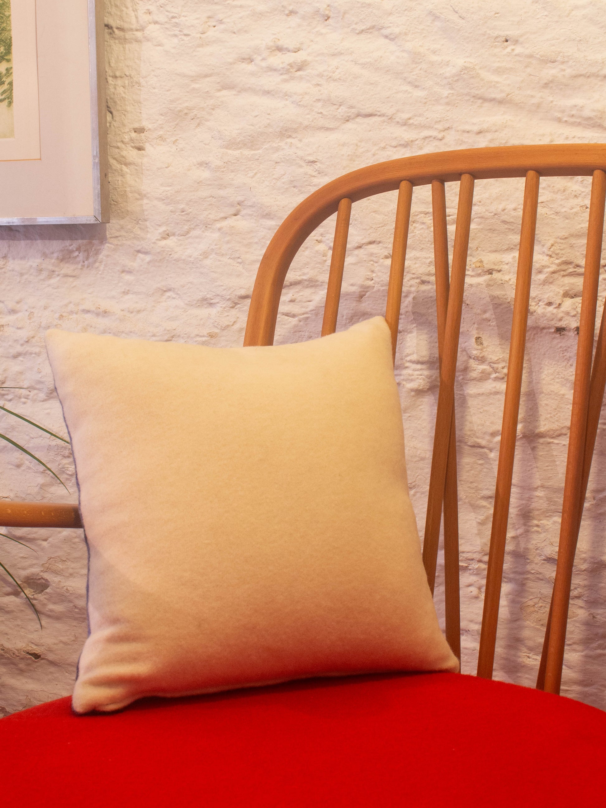 Small Cushion - Hand-painted Vintage Wool - Blue/Purple