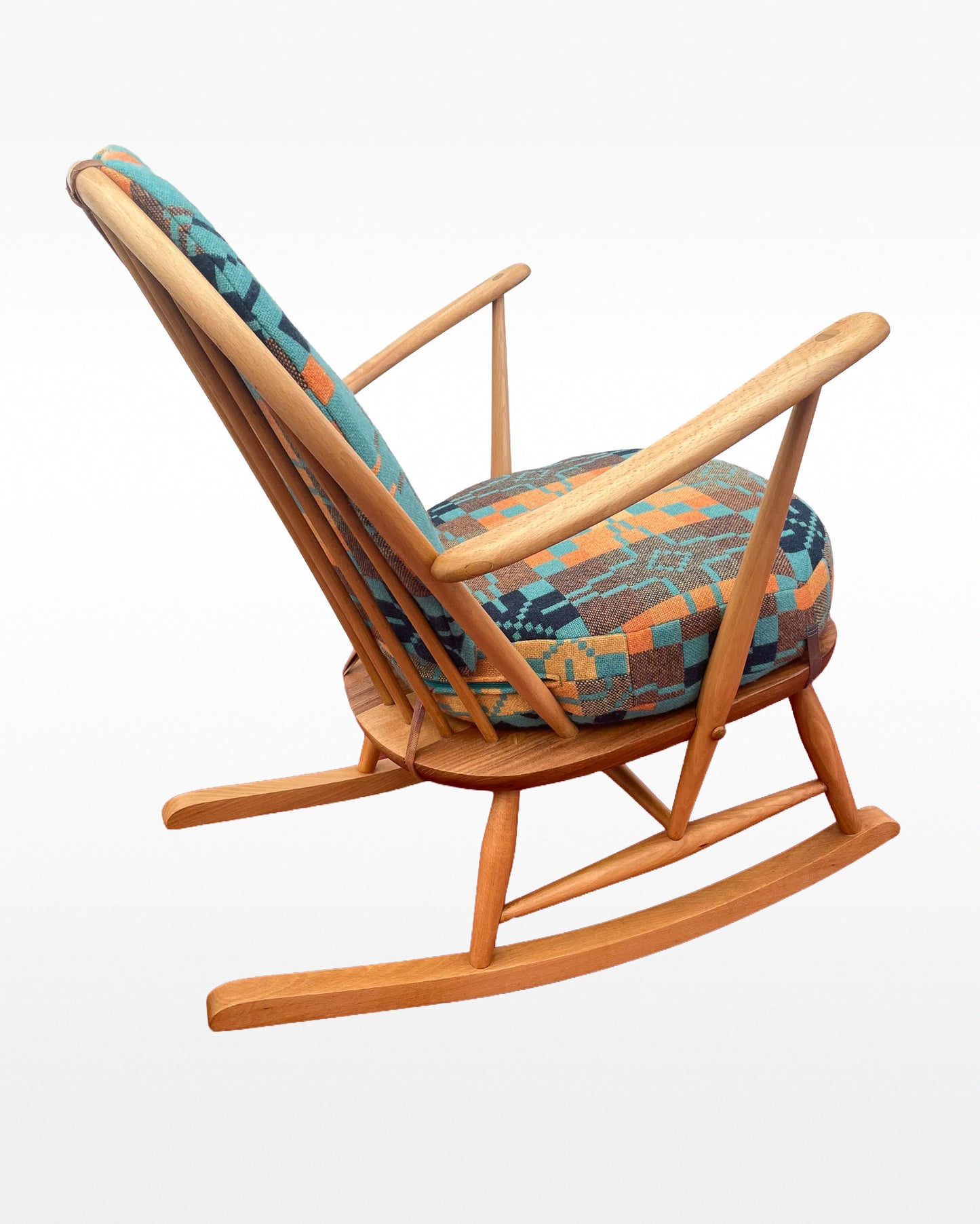 Melin Tregwynt - Vintage Star - Welsh Tapestry - Ercol Windsor 470 Rocking Chair.