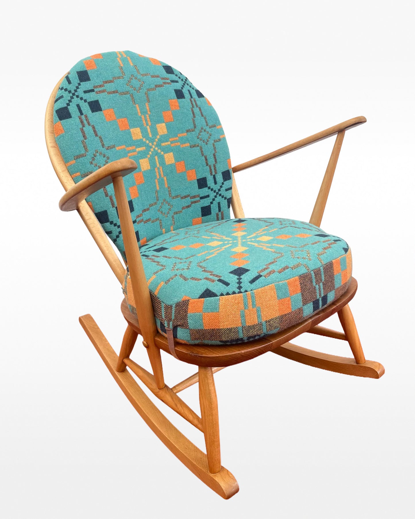 Melin Tregwynt - Vintage Star - Welsh Tapestry - Ercol Windsor 470 Rocking Chair.