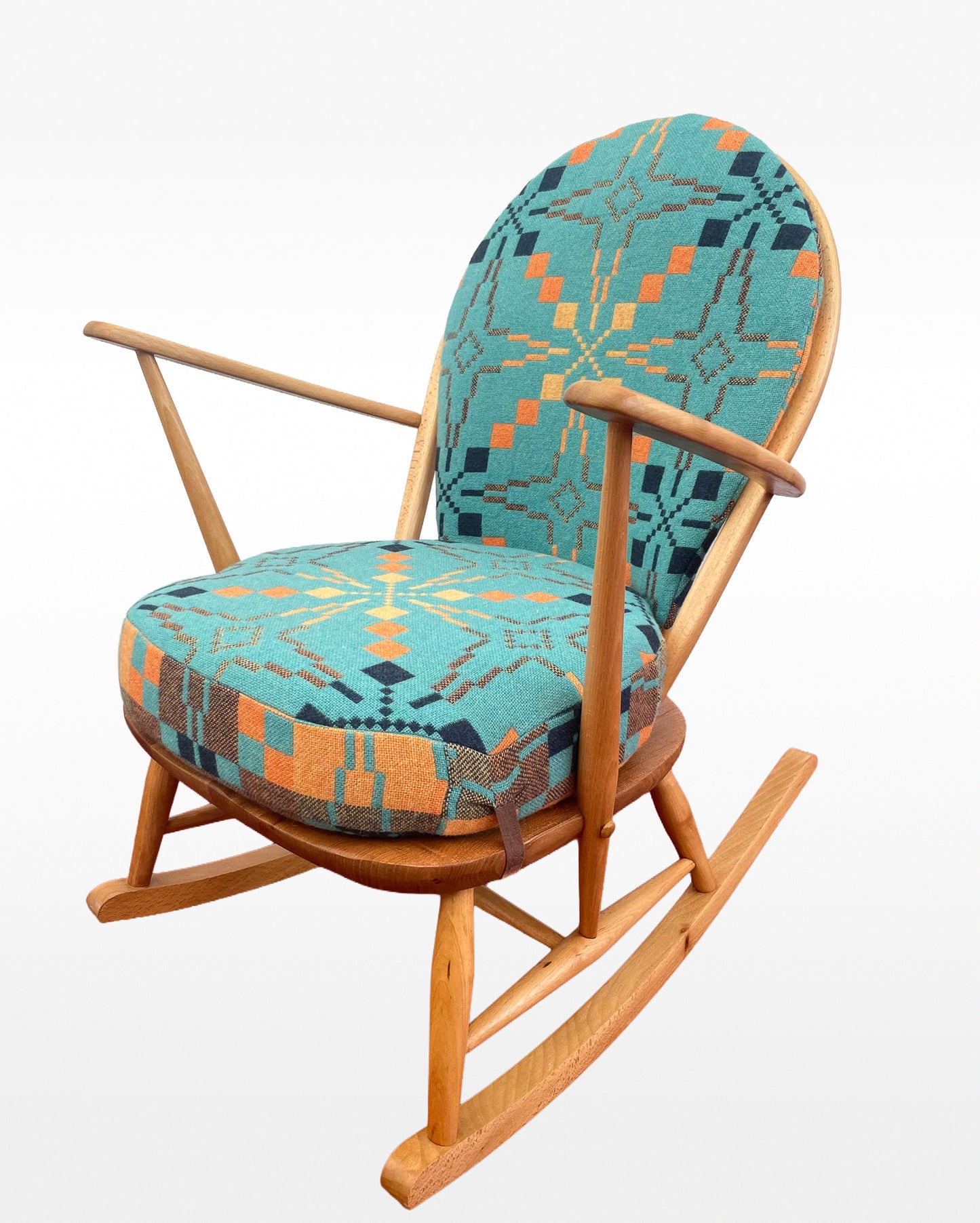 Melin Tregwynt - Vintage Star - Welsh Tapestry - Ercol Windsor 470 Rocking Chair.
