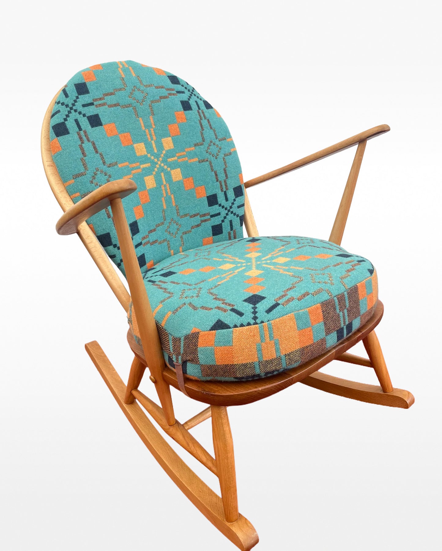 Melin Tregwynt - Vintage Star - Welsh Tapestry - Ercol Windsor 470 Rocking Chair.