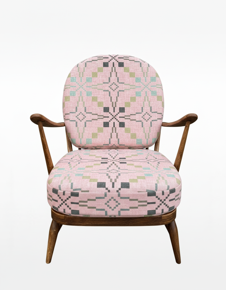 Melin Tregwynt 'Vintage Star' Welsh Tapestry - Ercol Windsor 203 Armchair