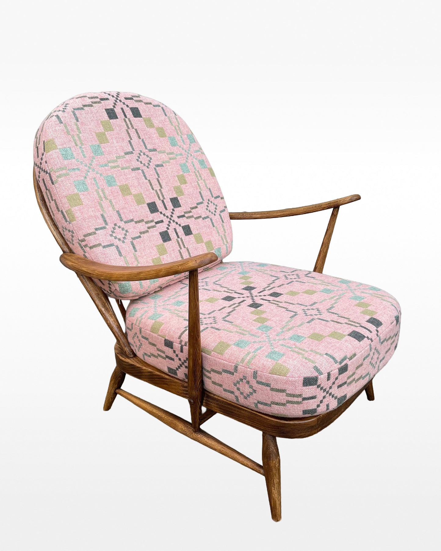 Melin Tregwynt 'Vintage Star' Welsh Tapestry - Ercol Windsor 203 Armchair