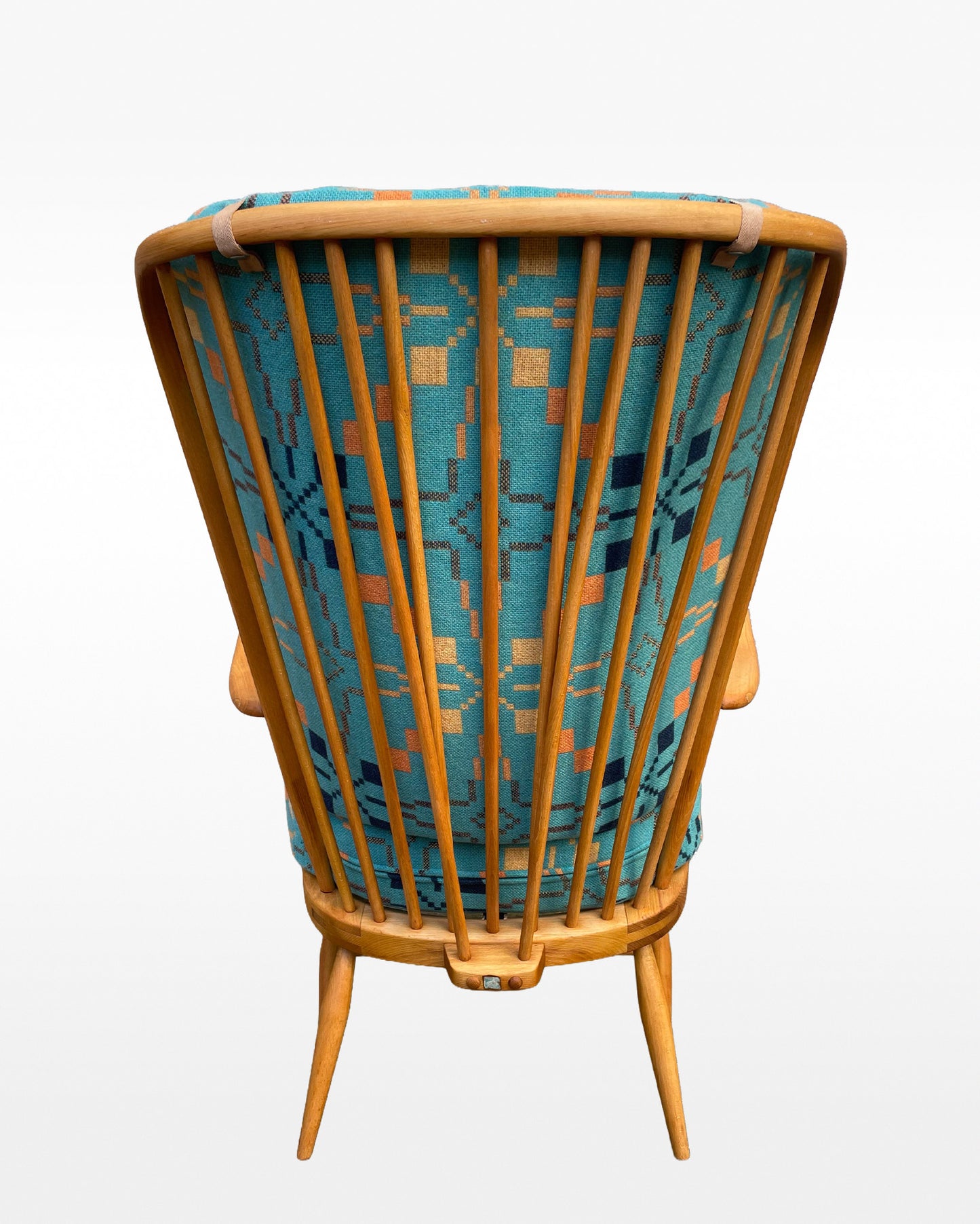 Melin Tregwynt 'Vintage Star' Welsh Tapestry - Ercol Windsor 478 Evergreen Tall Back Chair.