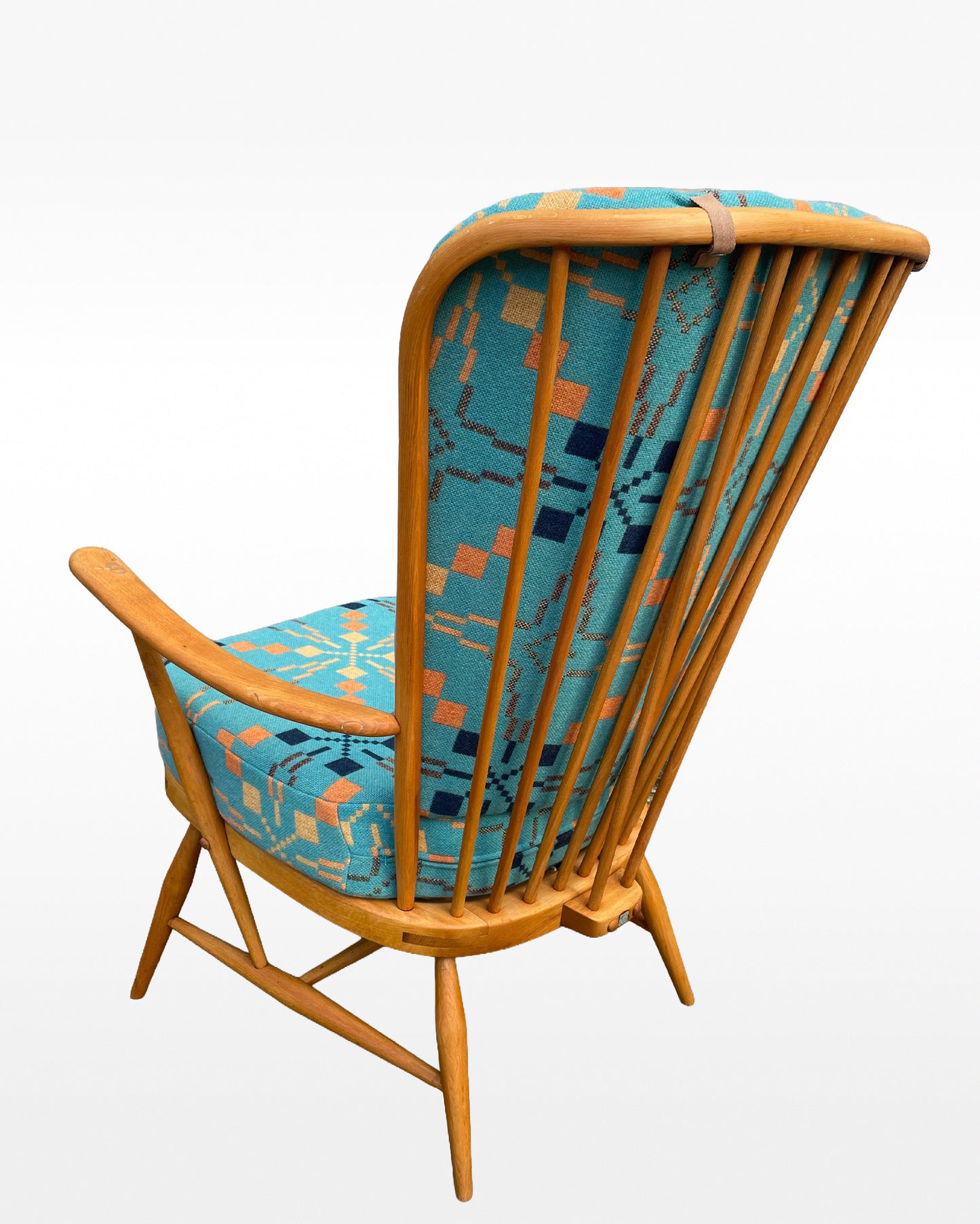 Melin Tregwynt 'Vintage Star' Welsh Tapestry - Ercol Windsor 478 Evergreen Tall Back Chair.