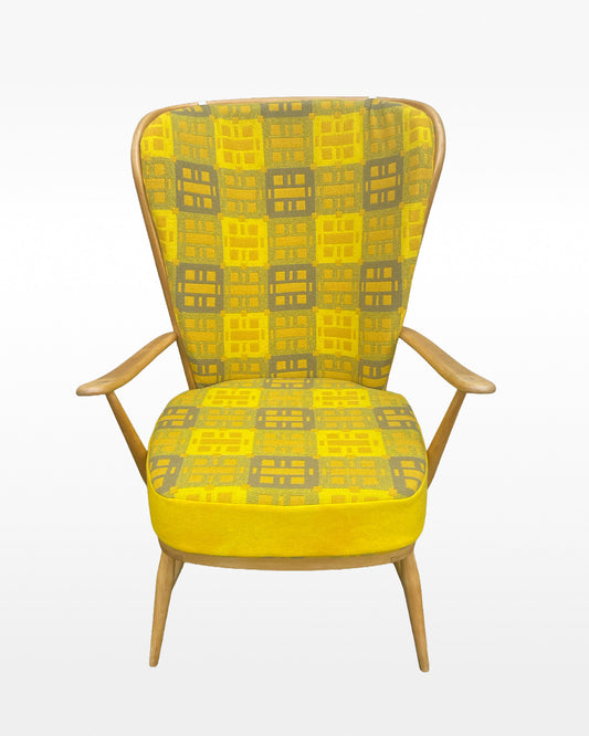 Vintage Welsh Tapestry - Choice of Fabrics - Ercol Windsor 478 Evergreen Tall Back Chair.