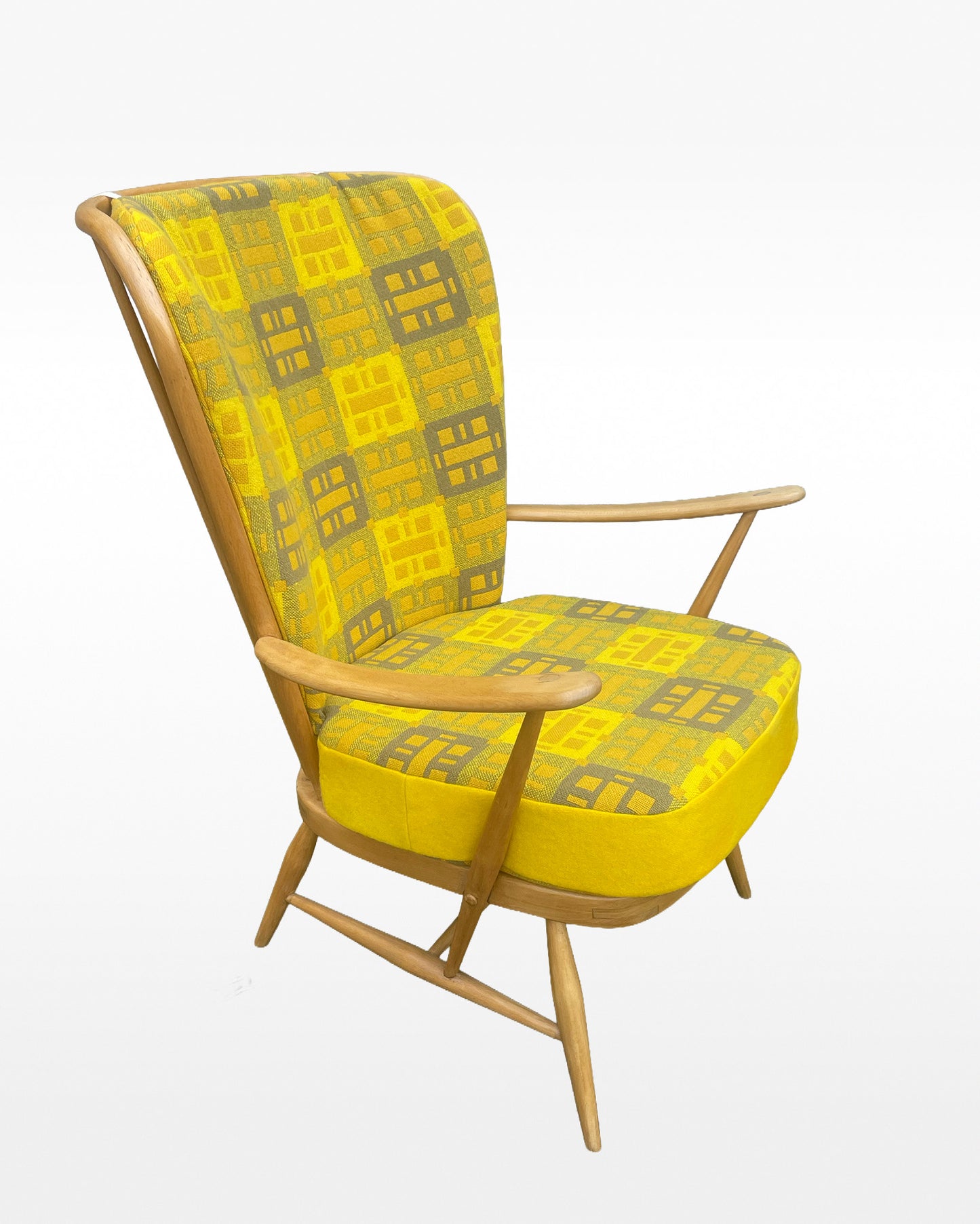Vintage Welsh Tapestry - Choice of Fabrics - Ercol Windsor 478 Evergreen Tall Back Chair.