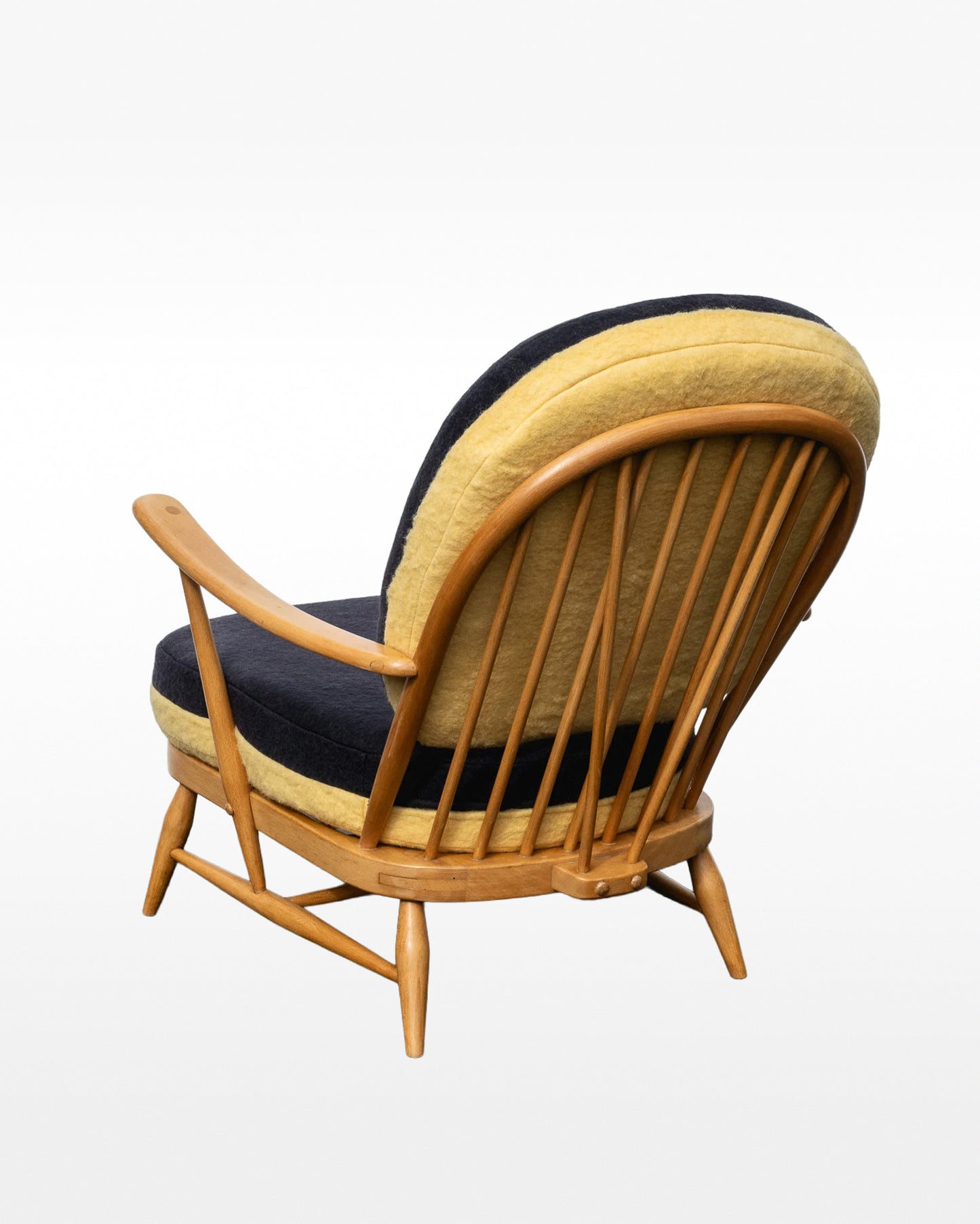 Dark Grey / Light Yellow  - Two Tone  - Ercol Windsor 203 Armchair & 341 Footstool