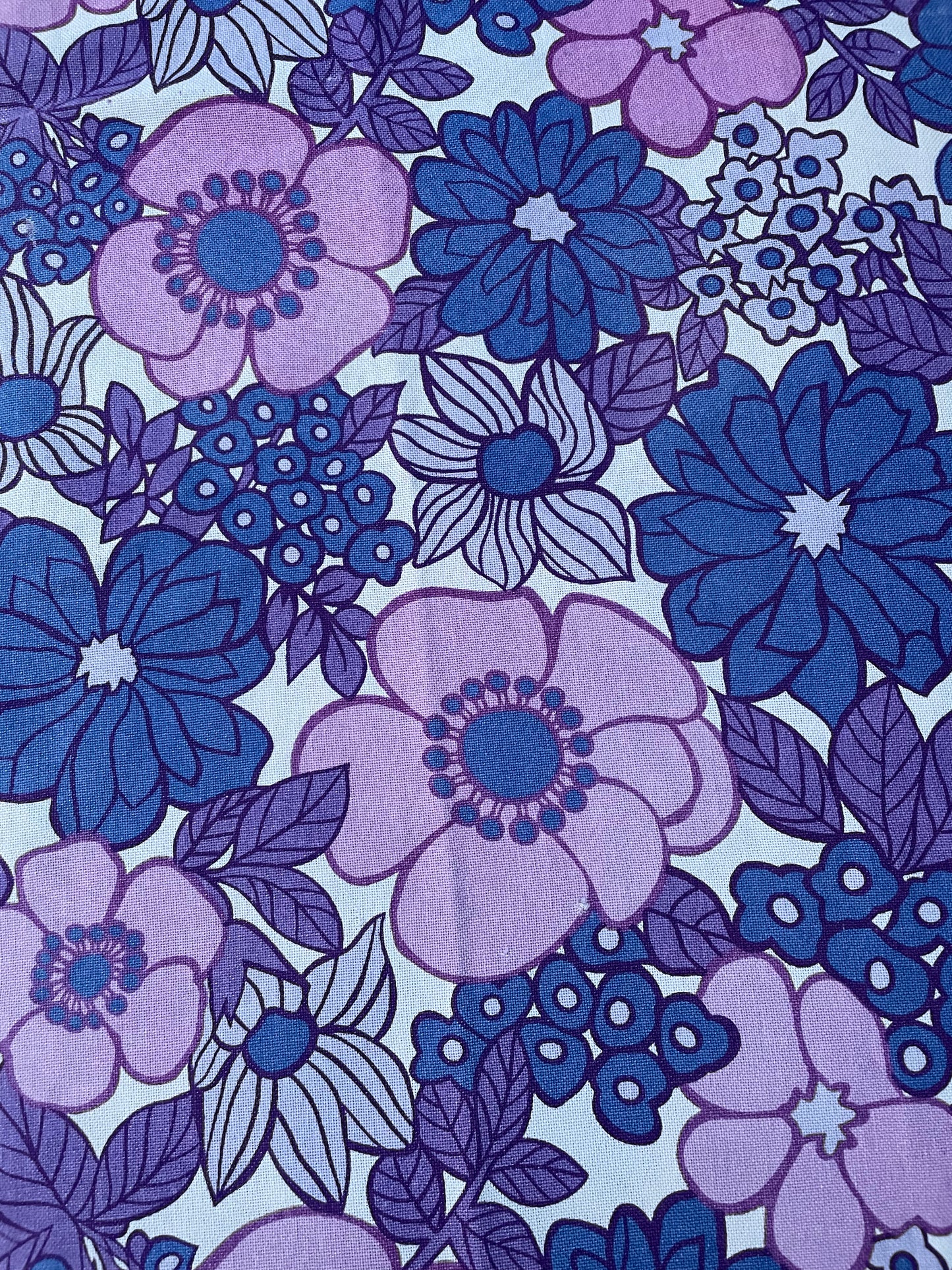 Deckchair - 1970's Floral vintage fabric sling- Purple