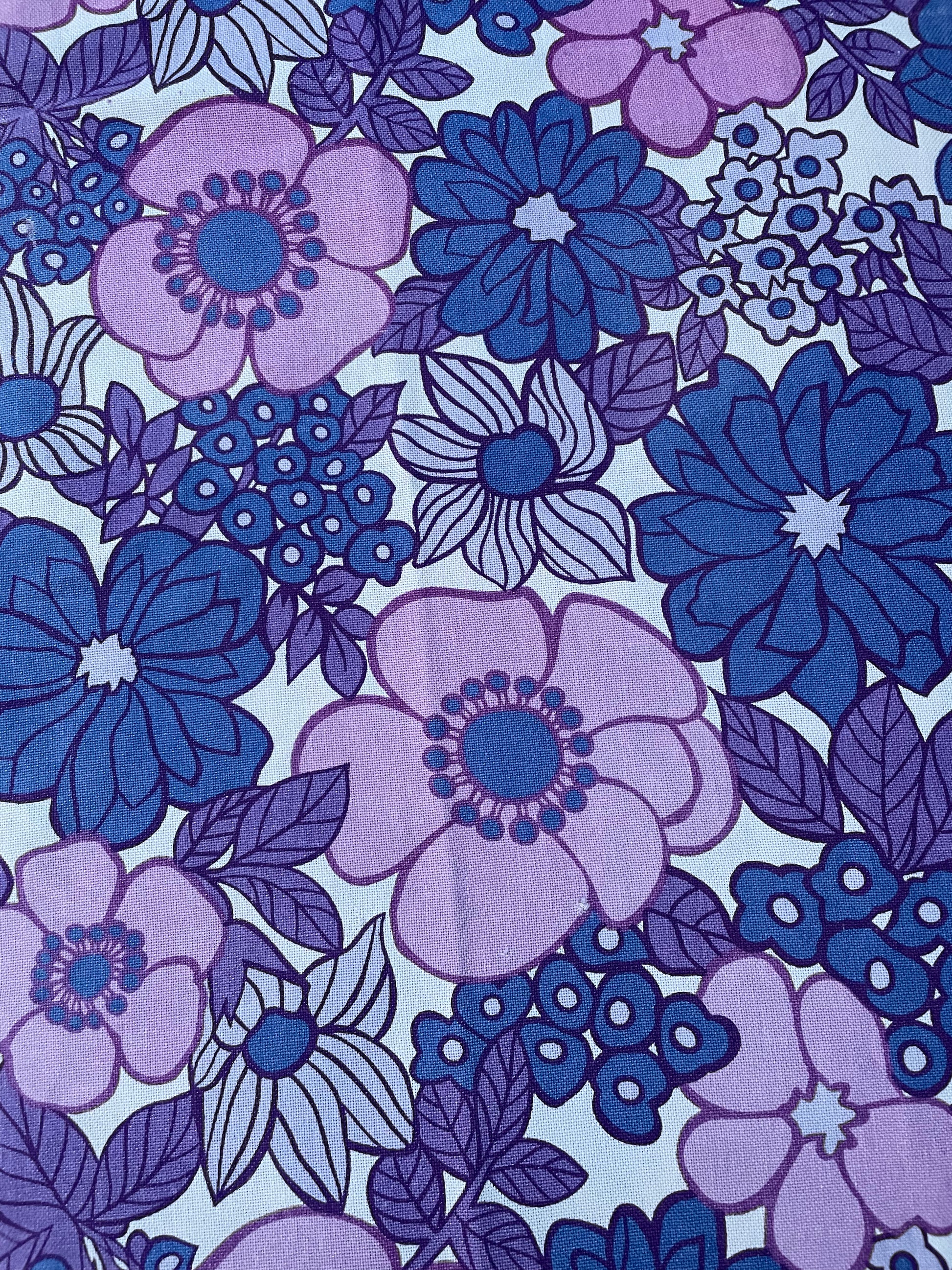 Deckchair - 1970's Floral vintage fabric sling- Purple